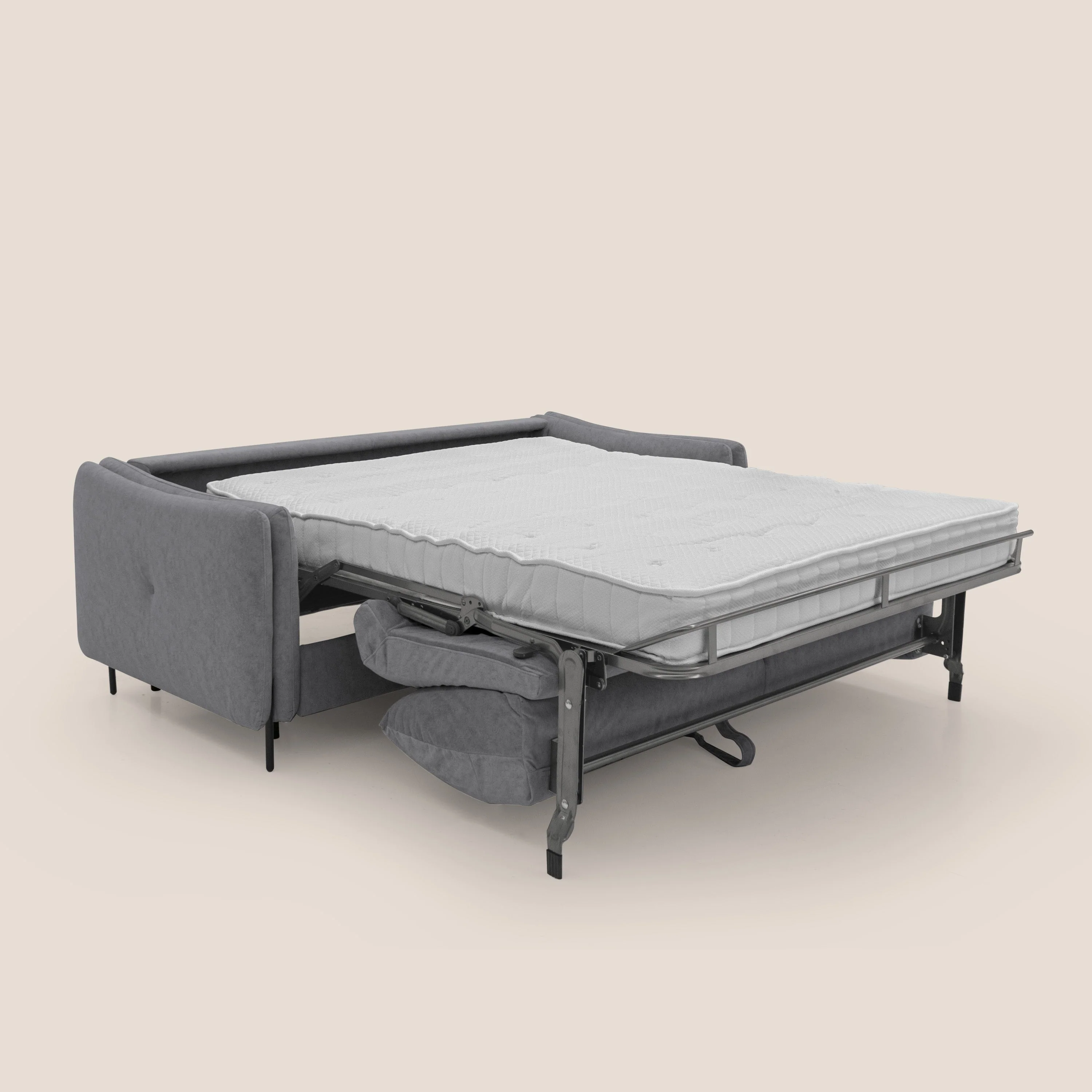 Gregory Canapé convertible avec matelas H18 cm en microfibre effet velours imperméable T09 gris - Image 2