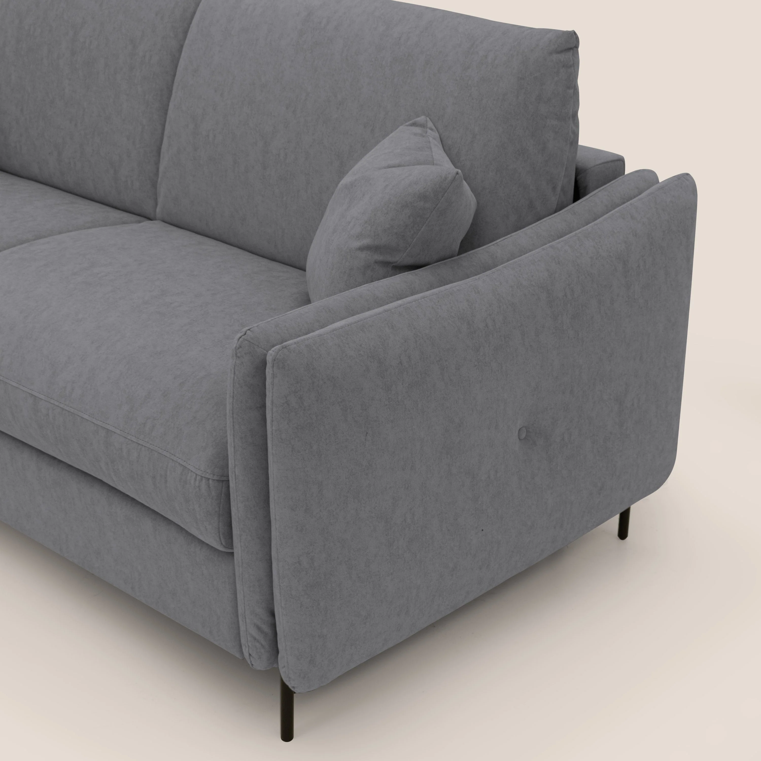 Gregory Canapé convertible avec matelas H18 cm en microfibre effet velours imperméable T09 gris - Image 8