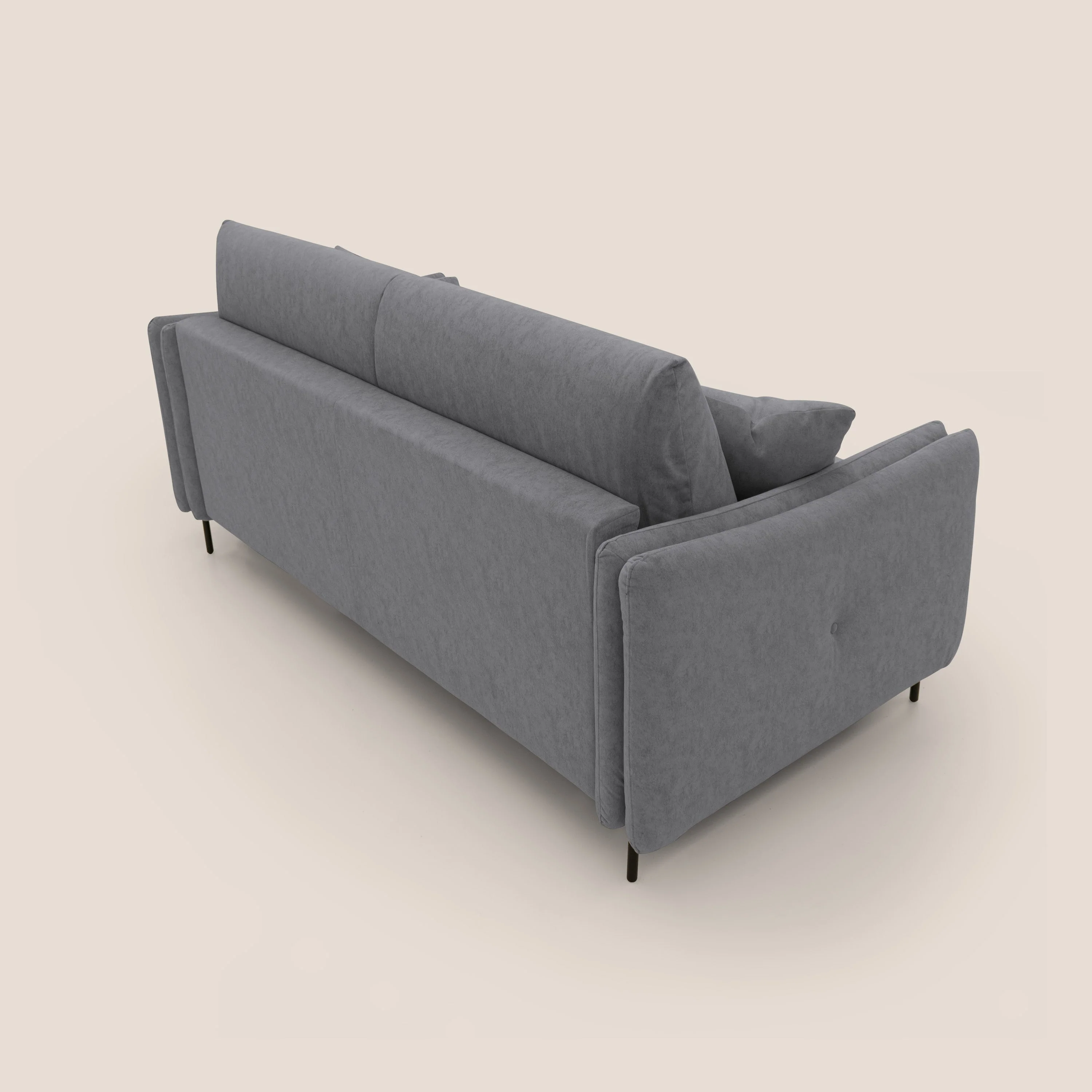 Gregory Canapé convertible avec matelas H18 cm en microfibre effet velours imperméable T09 gris - Image 9