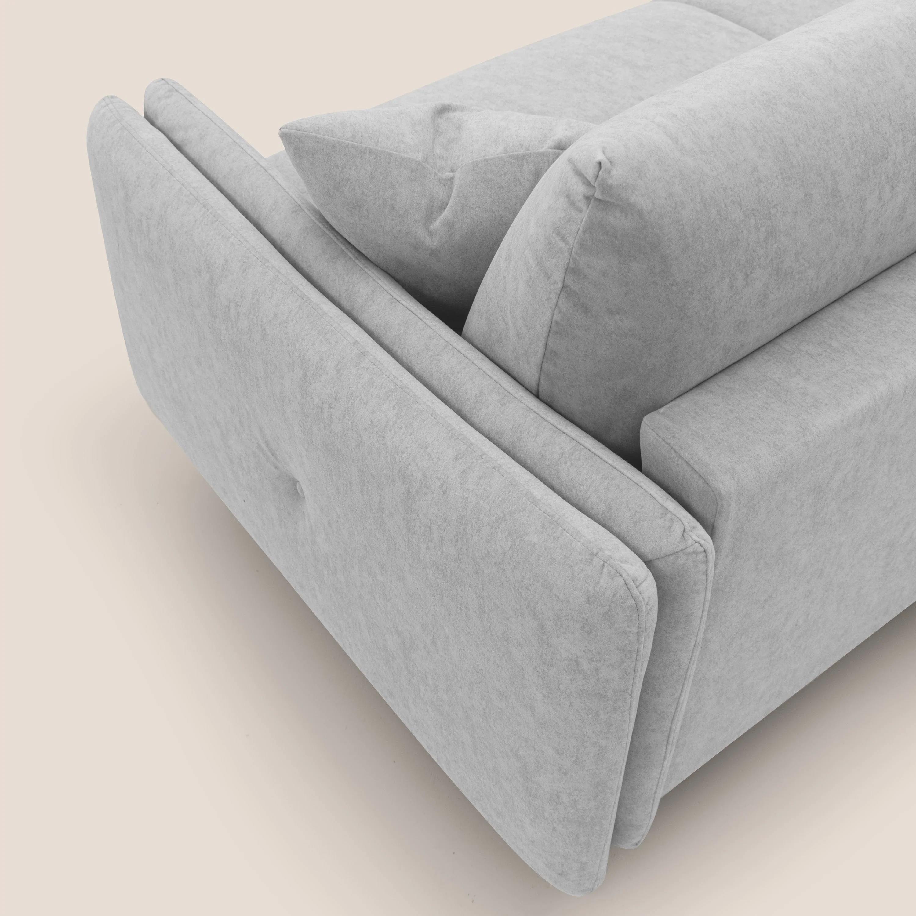 Gregory Canapé convertible avec matelas H18 cm en microfibre effet velours imperméable T09 gris clair - Image 10