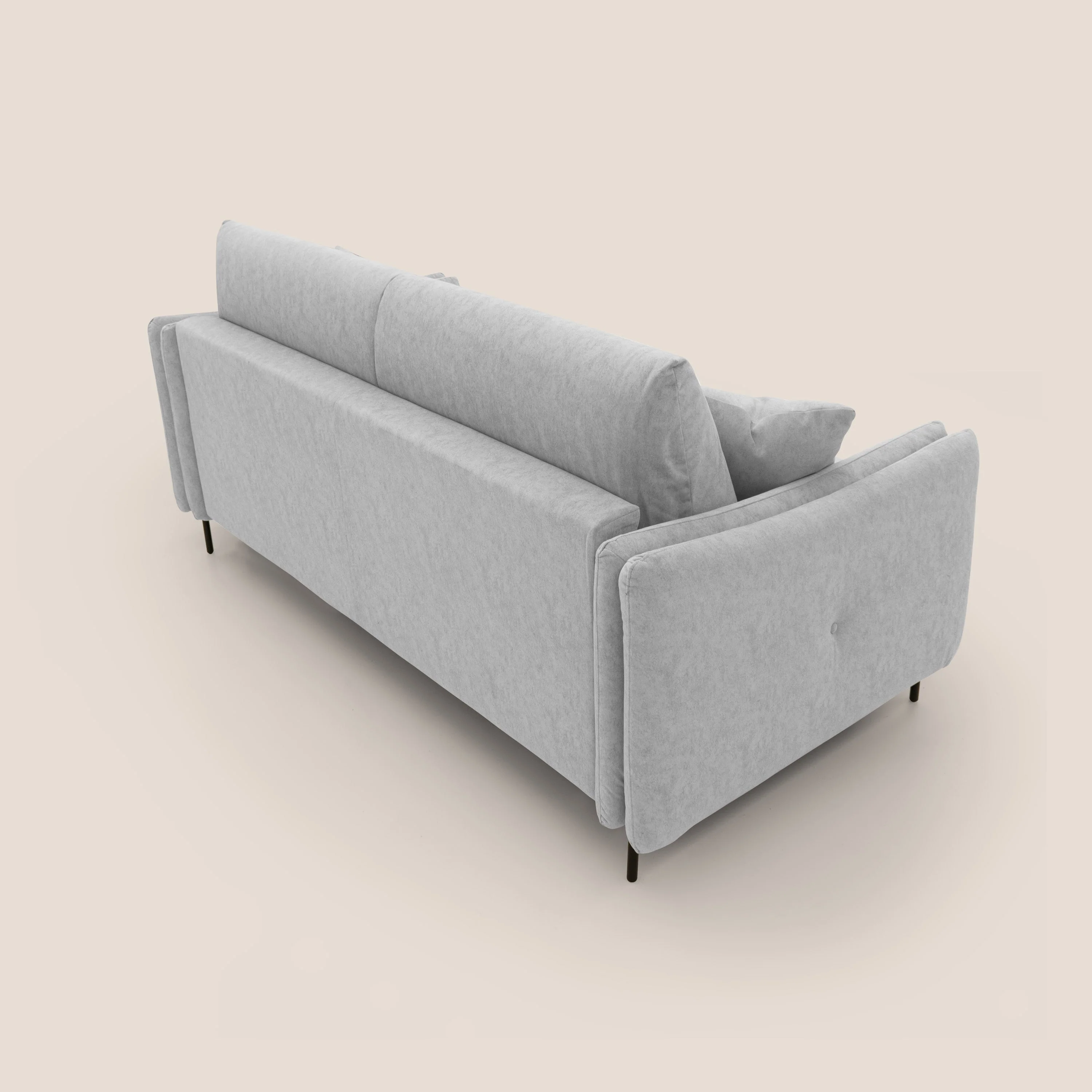 Gregory Canapé convertible avec matelas H18 cm en microfibre effet velours imperméable T09 gris clair - Image 9