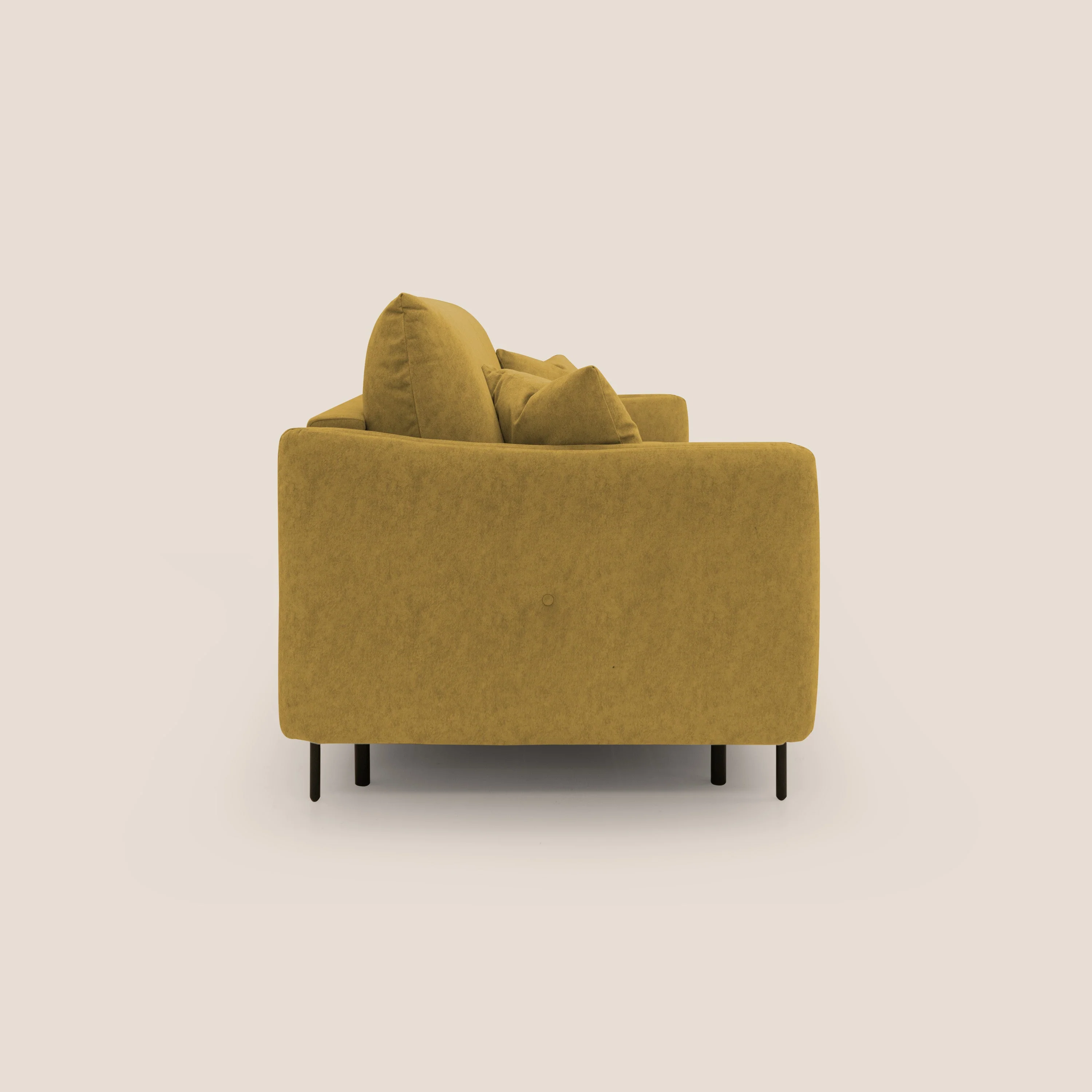 Gregory Canapé convertible avec matelas H18 cm en microfibre effet velours imperméable T09 jaune - Image 4