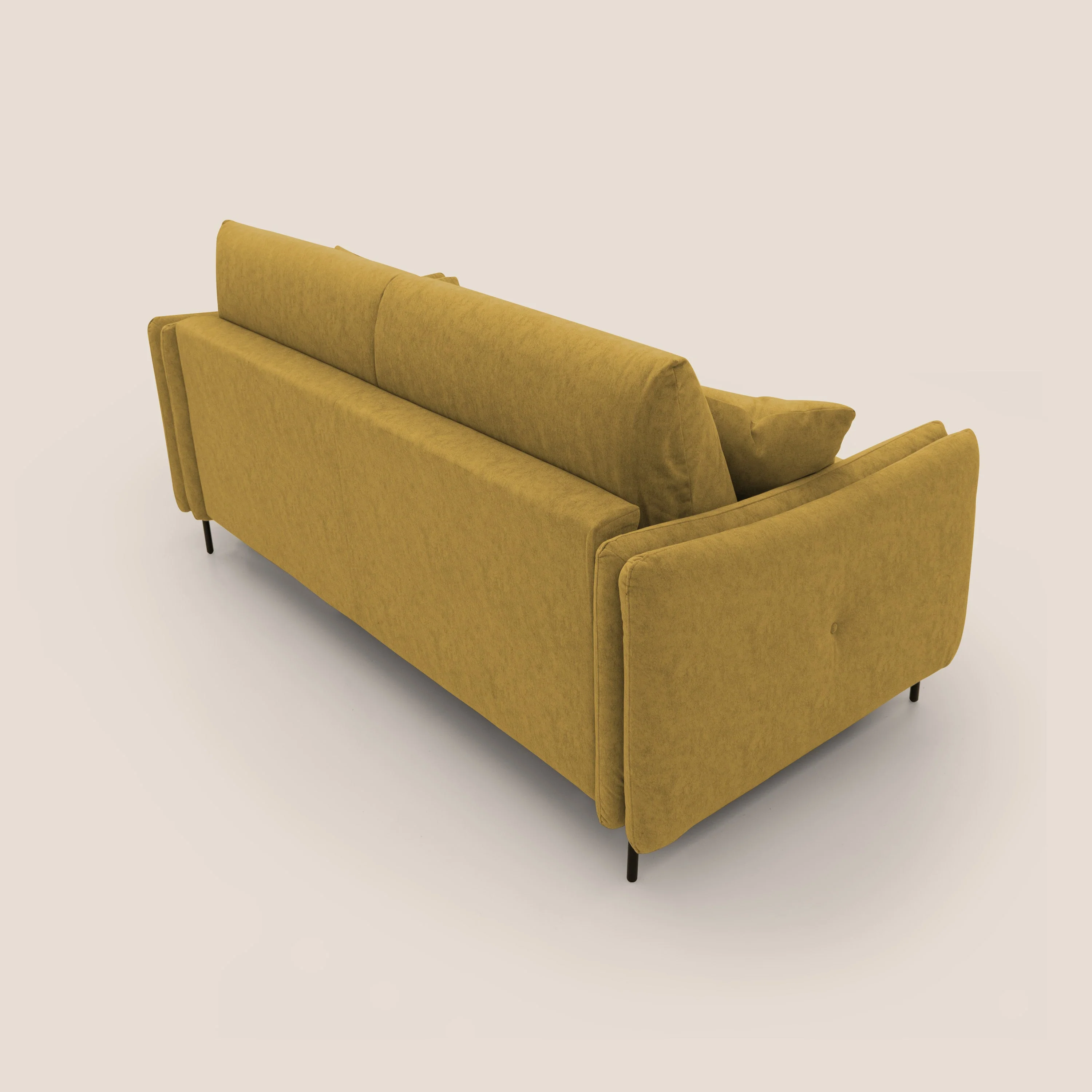Gregory Canapé convertible avec matelas H18 cm en microfibre effet velours imperméable T09 jaune - Image 8