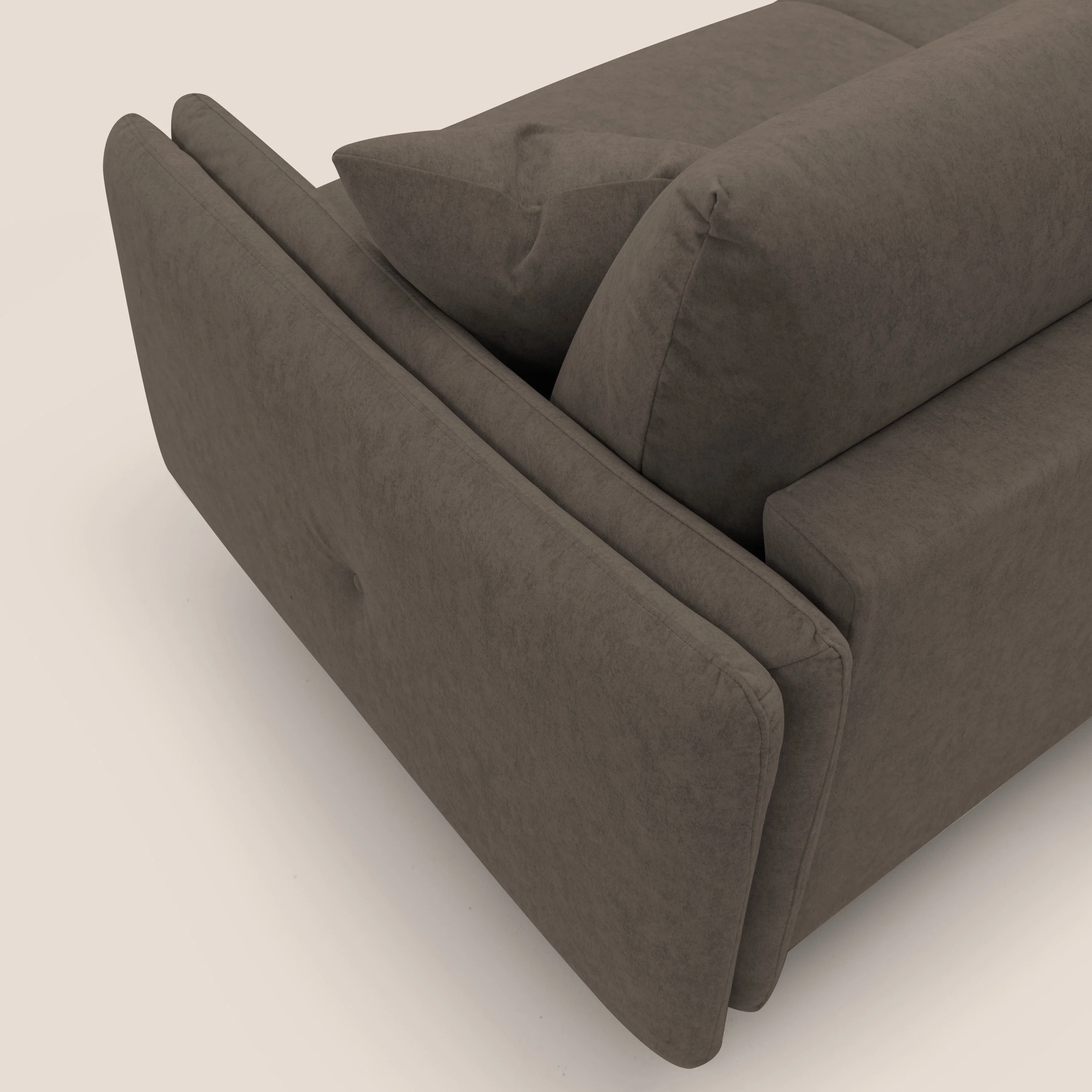 Gregory Canapé convertible avec matelas H18 cm en microfibre effet velours imperméable T09 marron - Image 10