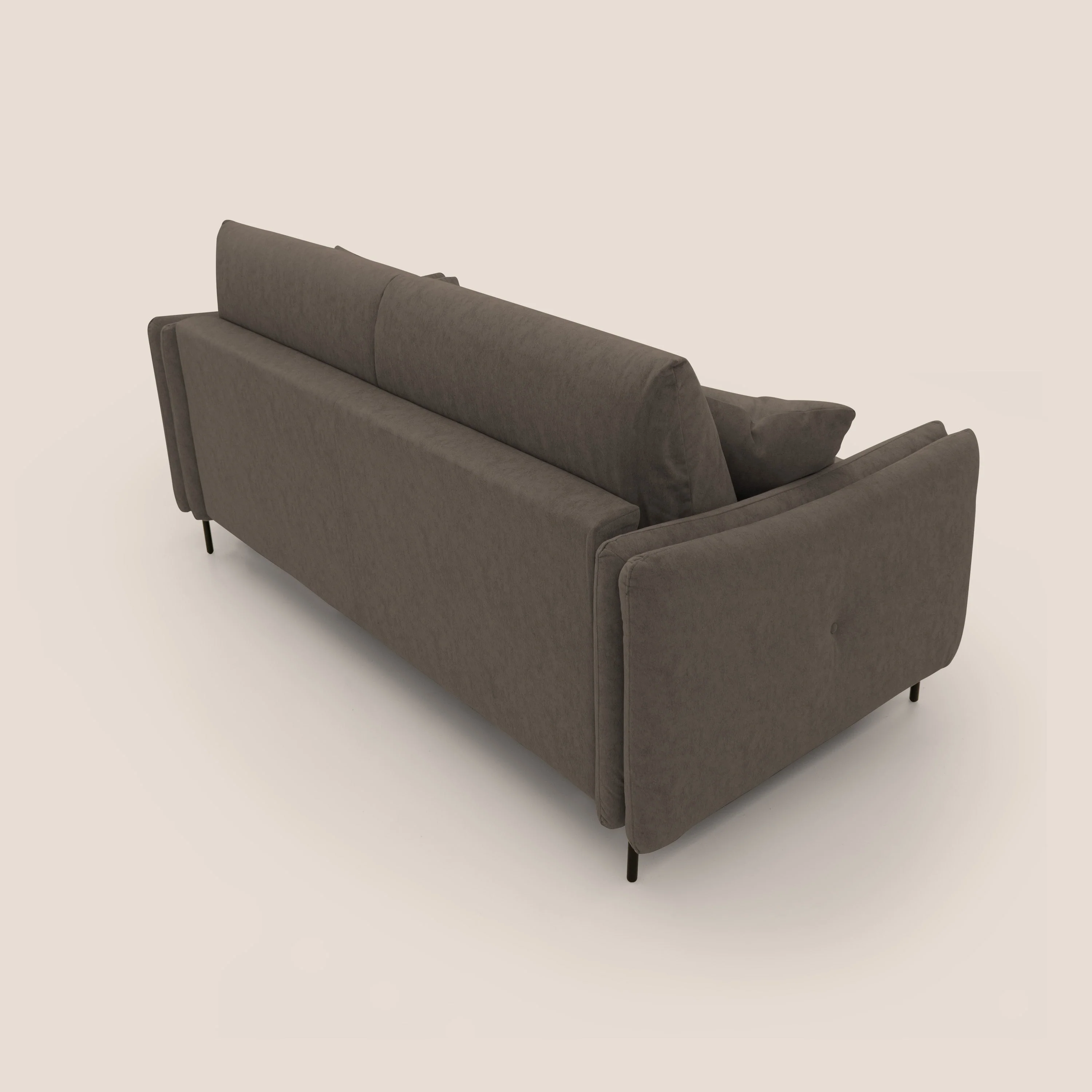 Gregory Canapé convertible avec matelas H18 cm en microfibre effet velours imperméable T09 marron - Image 9