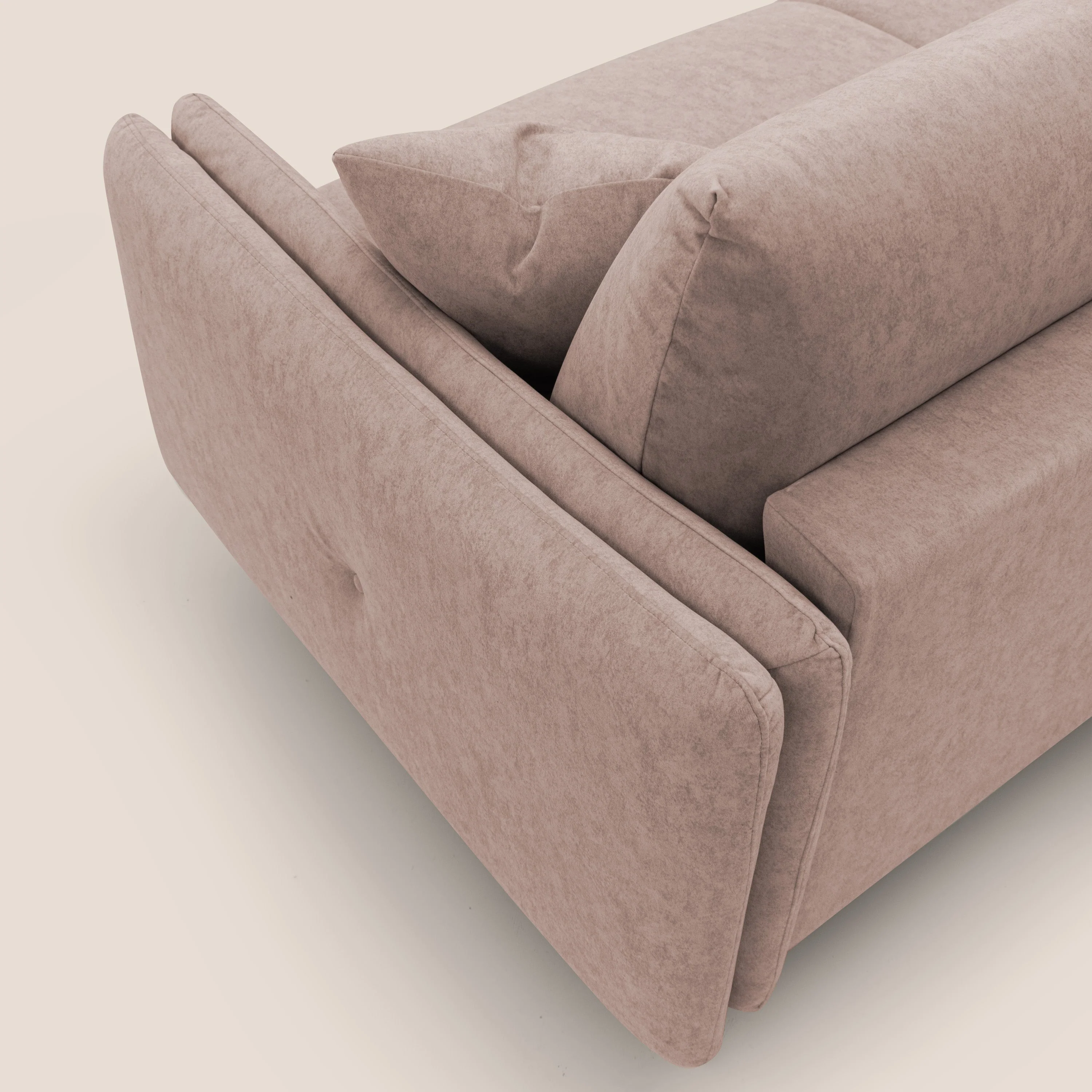 Gregory Canapé convertible avec matelas H18 cm en microfibre effet velours imperméable T09 rose - Image 10