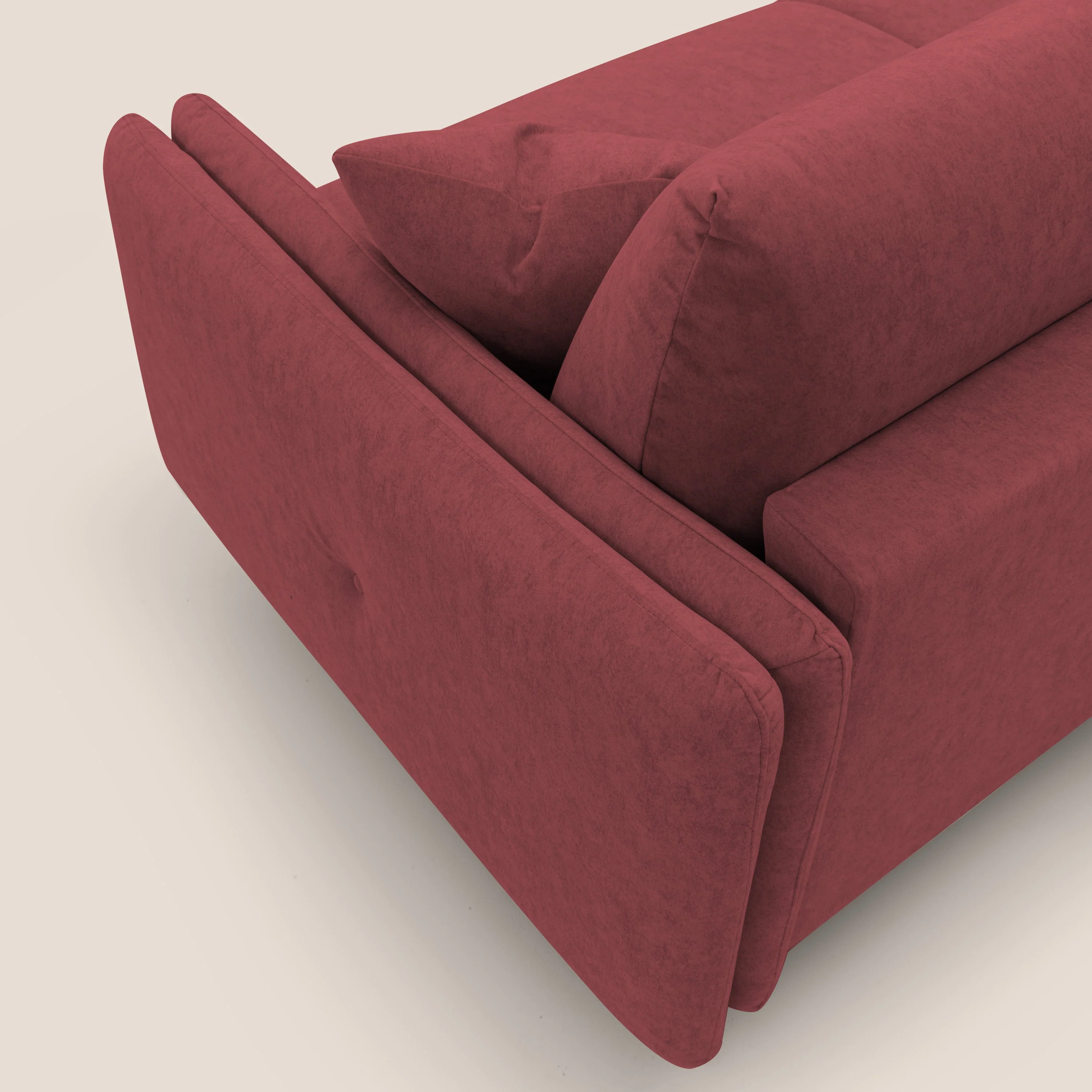 Gregory Canapé convertible avec matelas H18 cm en microfibre effet velours imperméable T09 rouge - Image 10