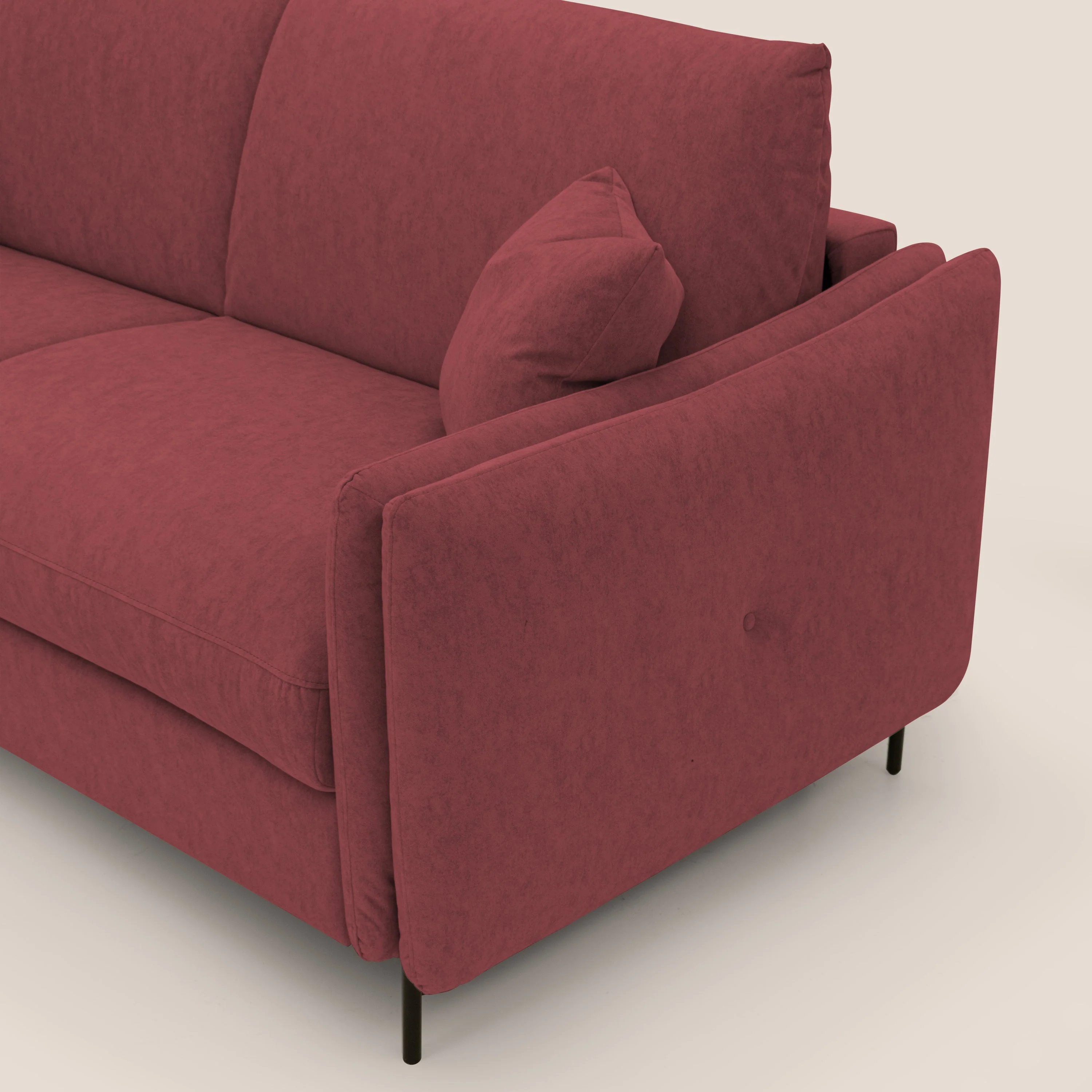Gregory Canapé convertible avec matelas H18 cm en microfibre effet velours imperméable T09 rouge - Image 8