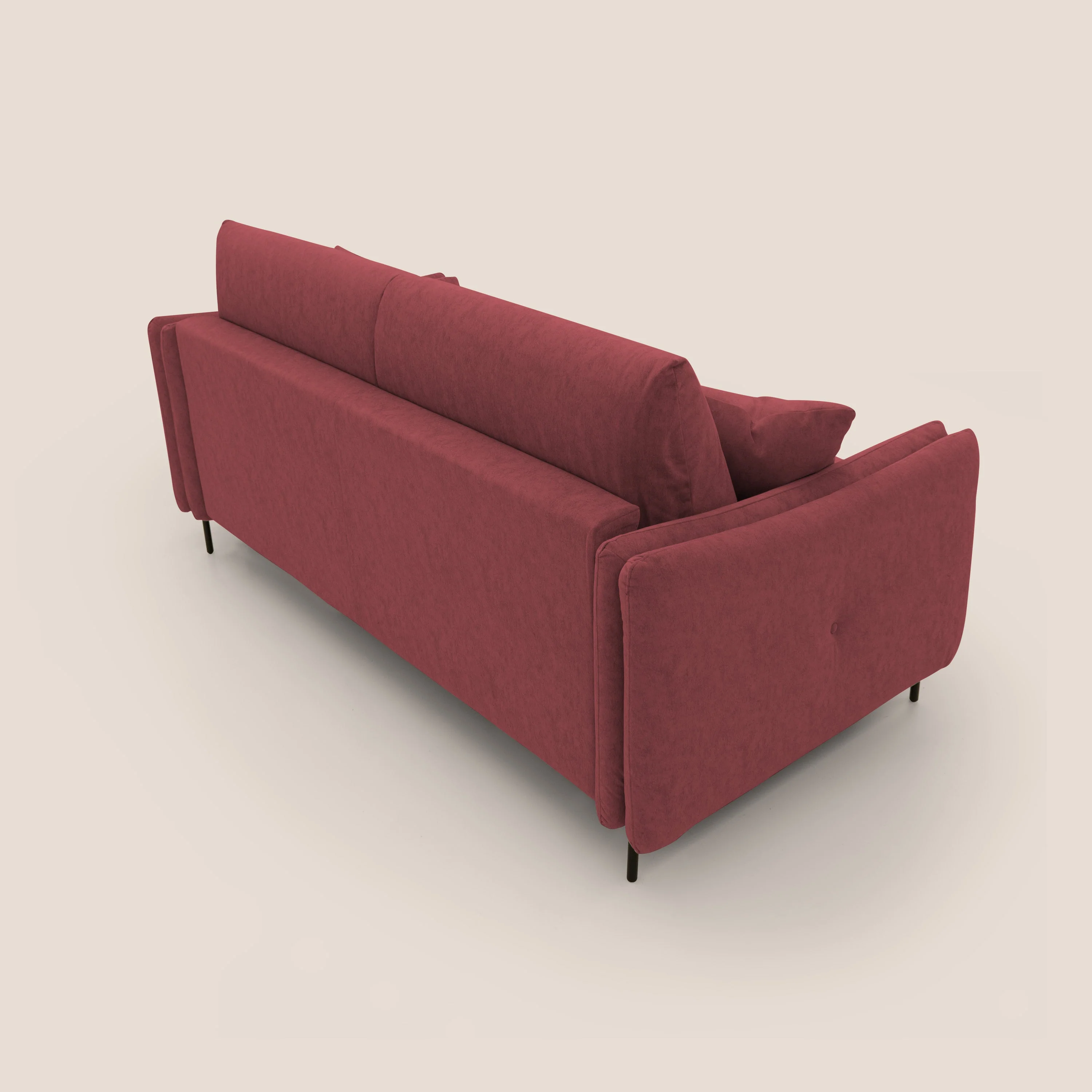 Gregory Canapé convertible avec matelas H18 cm en microfibre effet velours imperméable T09 rouge - Image 9
