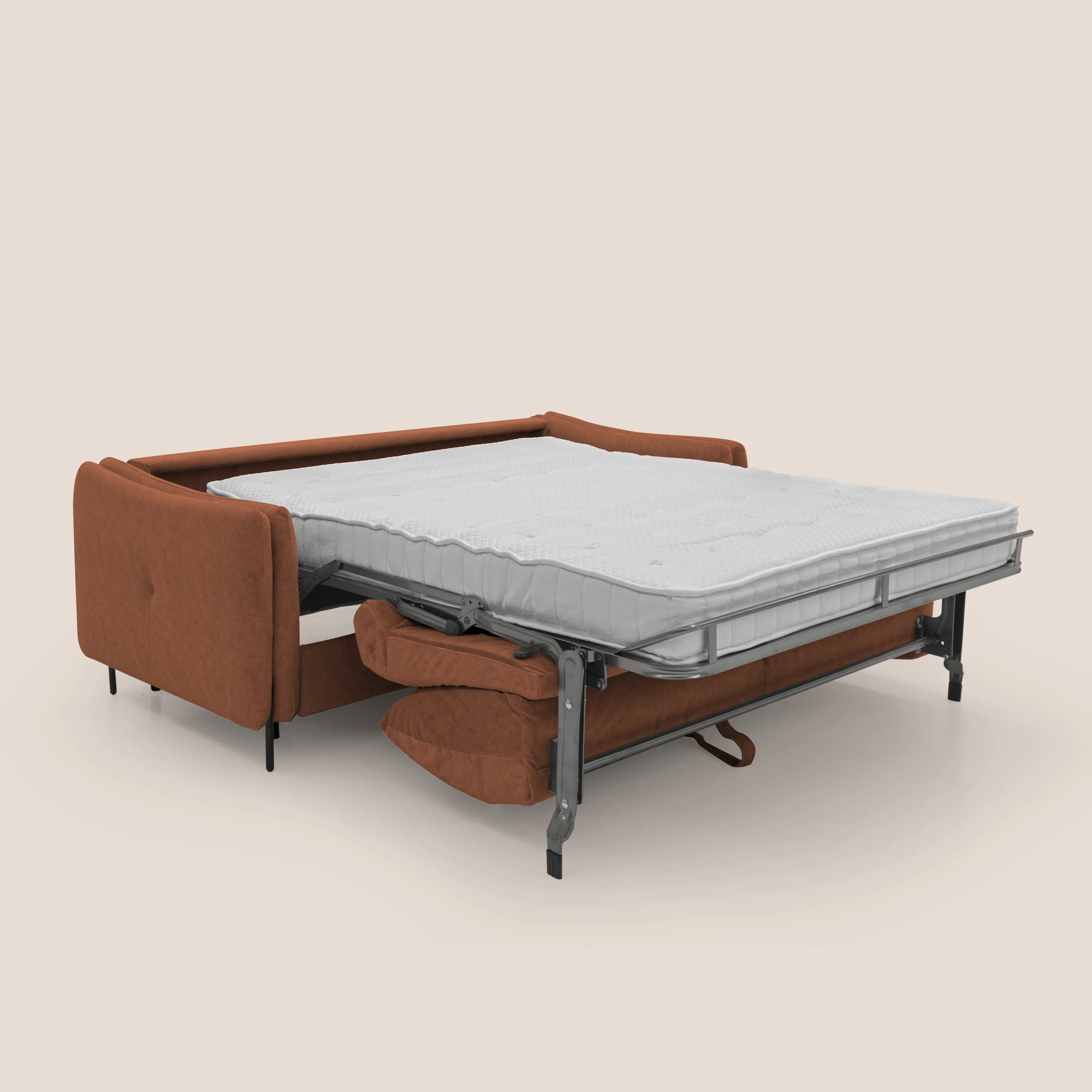 Gregory Canapé convertible avec matelas H18 cm en microfibre effet velours imperméable T09 rouille - Image 2
