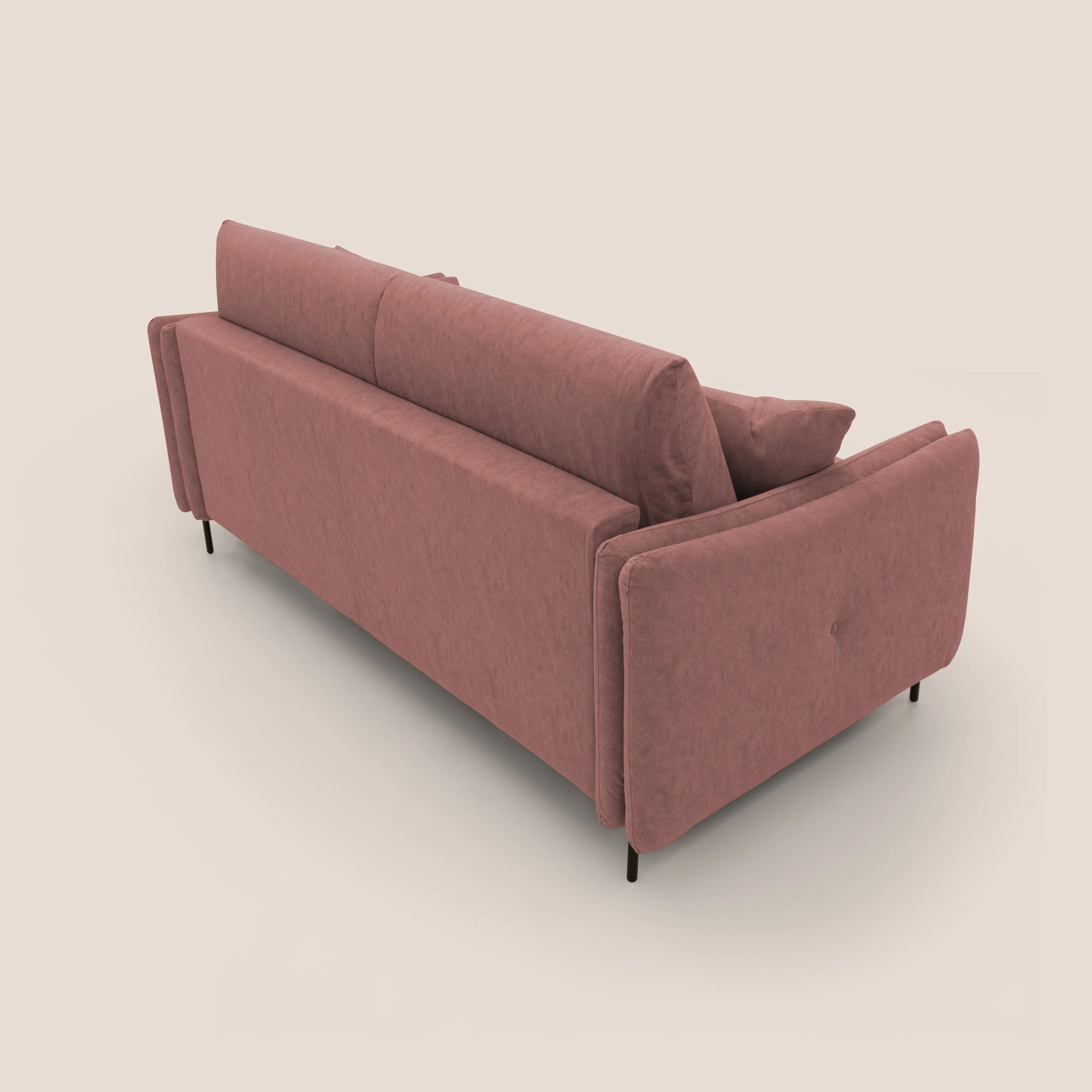 Gregory Canapé convertible avec matelas H18 cm en microfibre effet velours imperméable T09 saumon - Image 9
