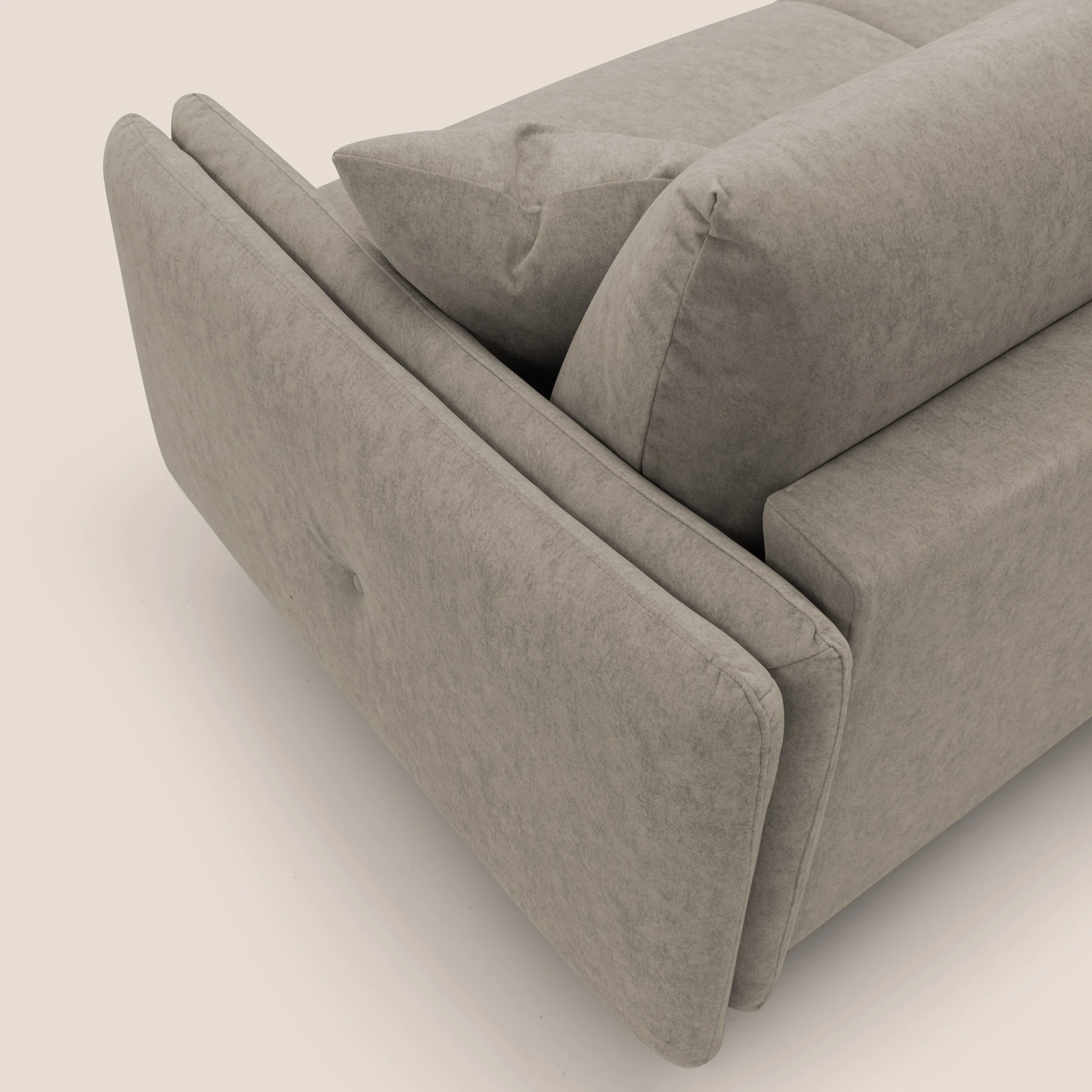 Gregory Canapé convertible avec matelas H18 cm en microfibre effet velours imperméable T09 Taupe tortora - Image 10