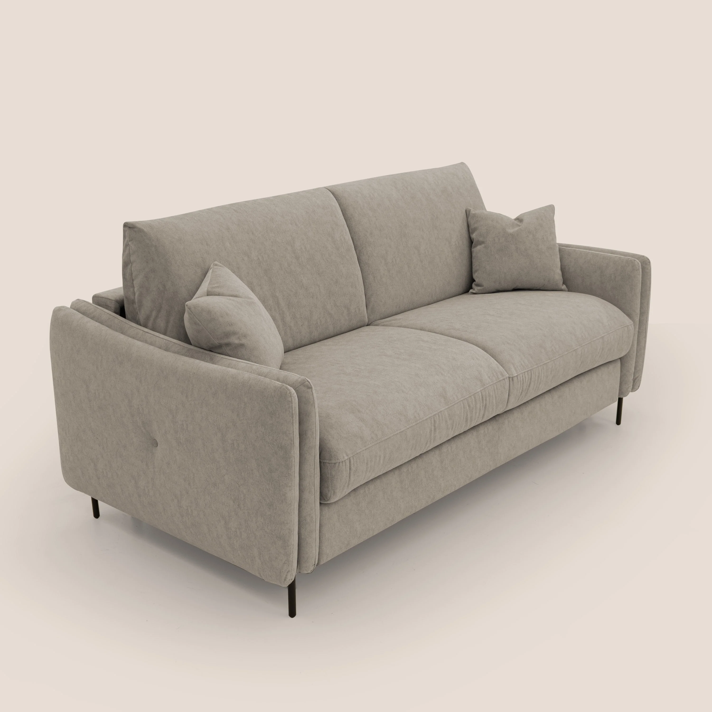 Gregory Canapé convertible avec matelas H18 cm en microfibre effet velours imperméable T09 Taupe tortora - Image 6