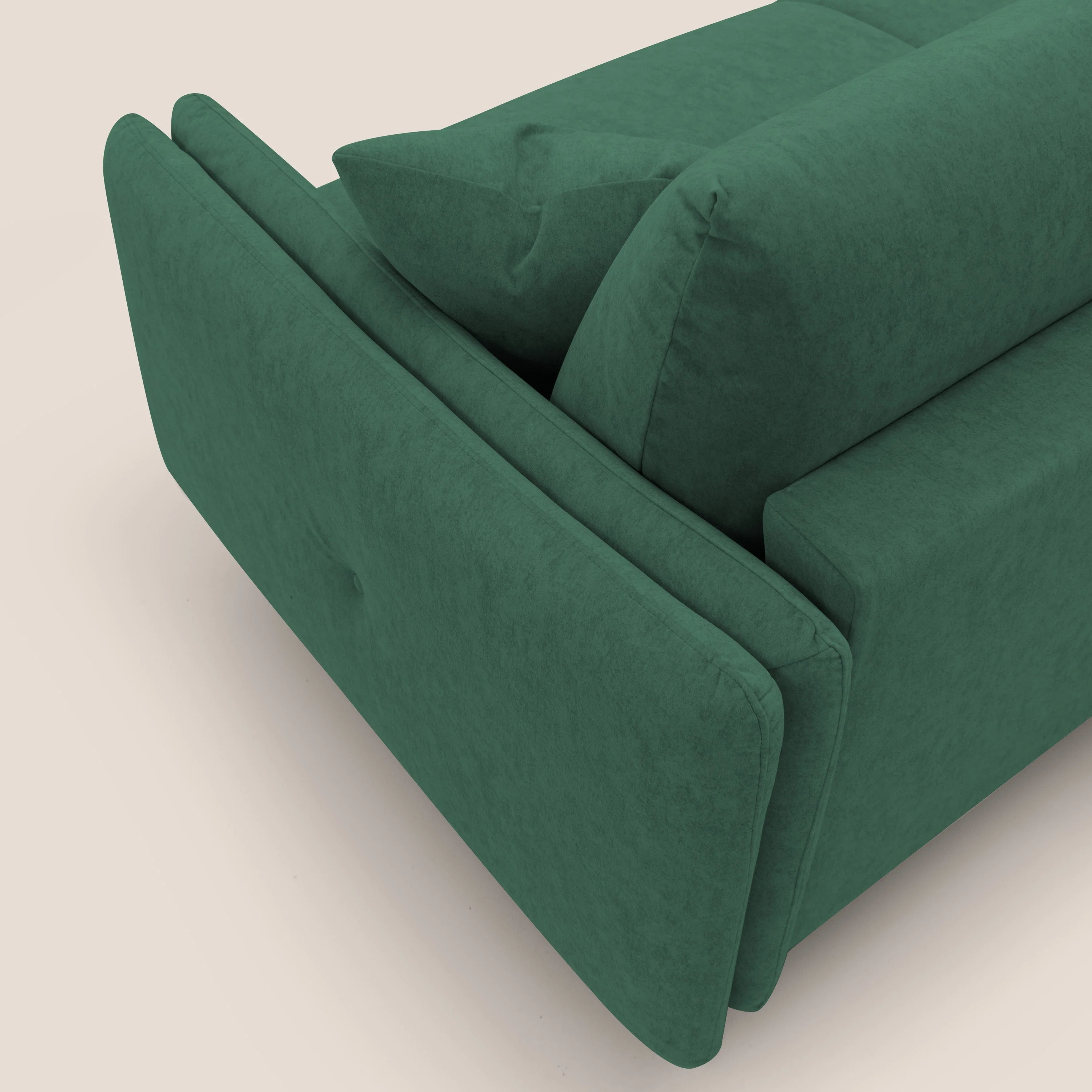 Gregory Canapé convertible avec matelas H18 cm en microfibre effet velours imperméable T09 vert - Image 10
