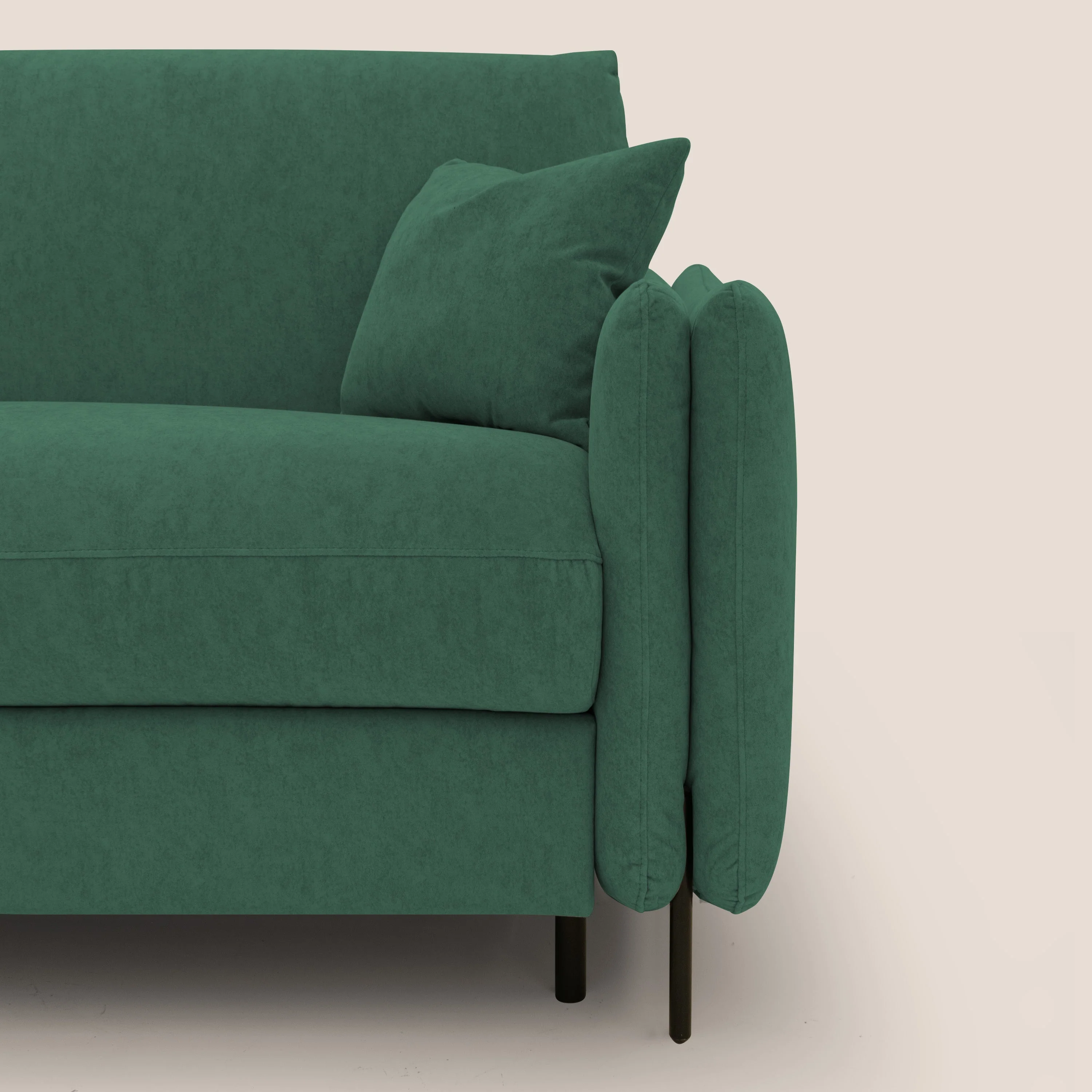 Gregory Canapé convertible avec matelas H18 cm en microfibre effet velours imperméable T09 vert - Image 7