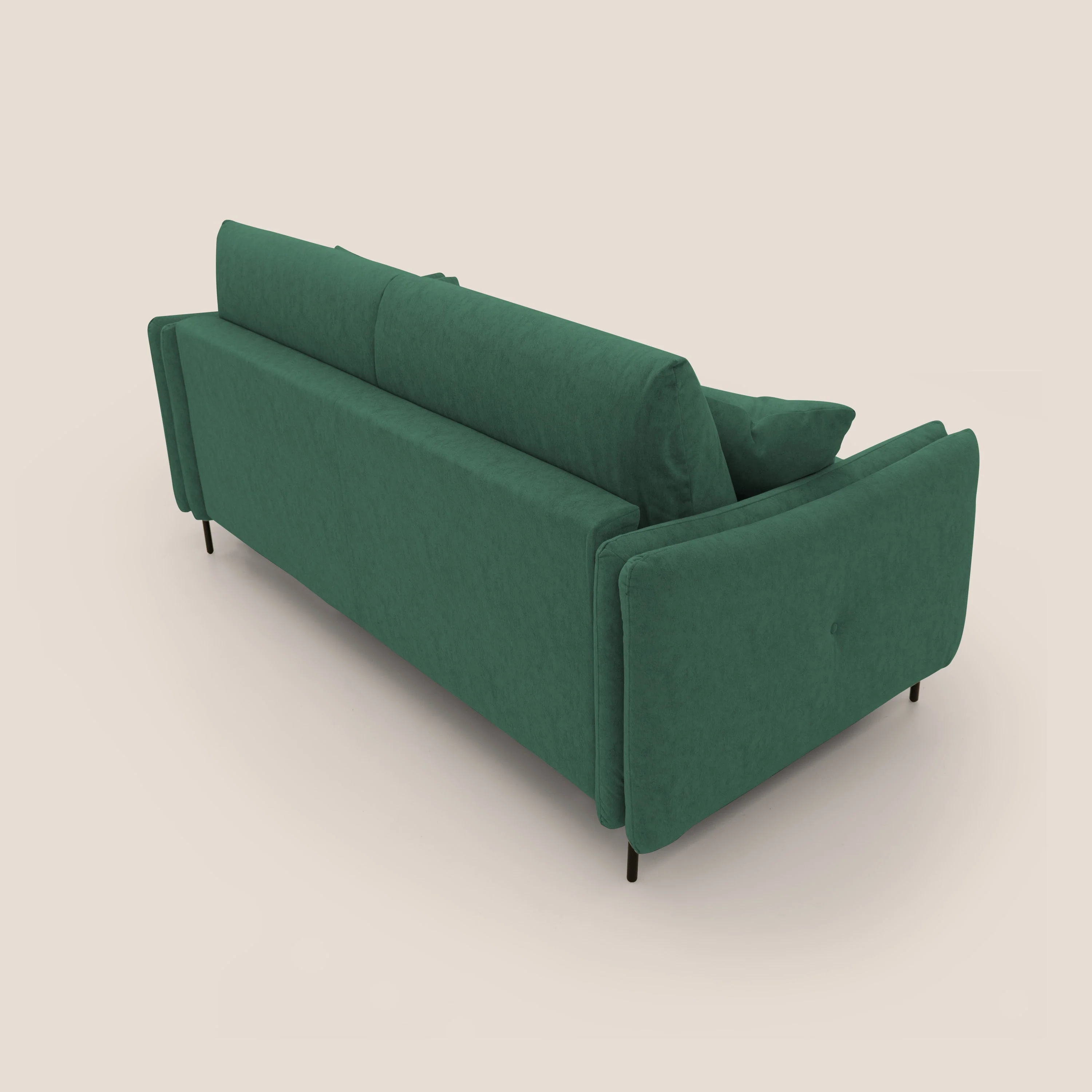 Gregory Canapé convertible avec matelas H18 cm en microfibre effet velours imperméable T09 vert - Image 9