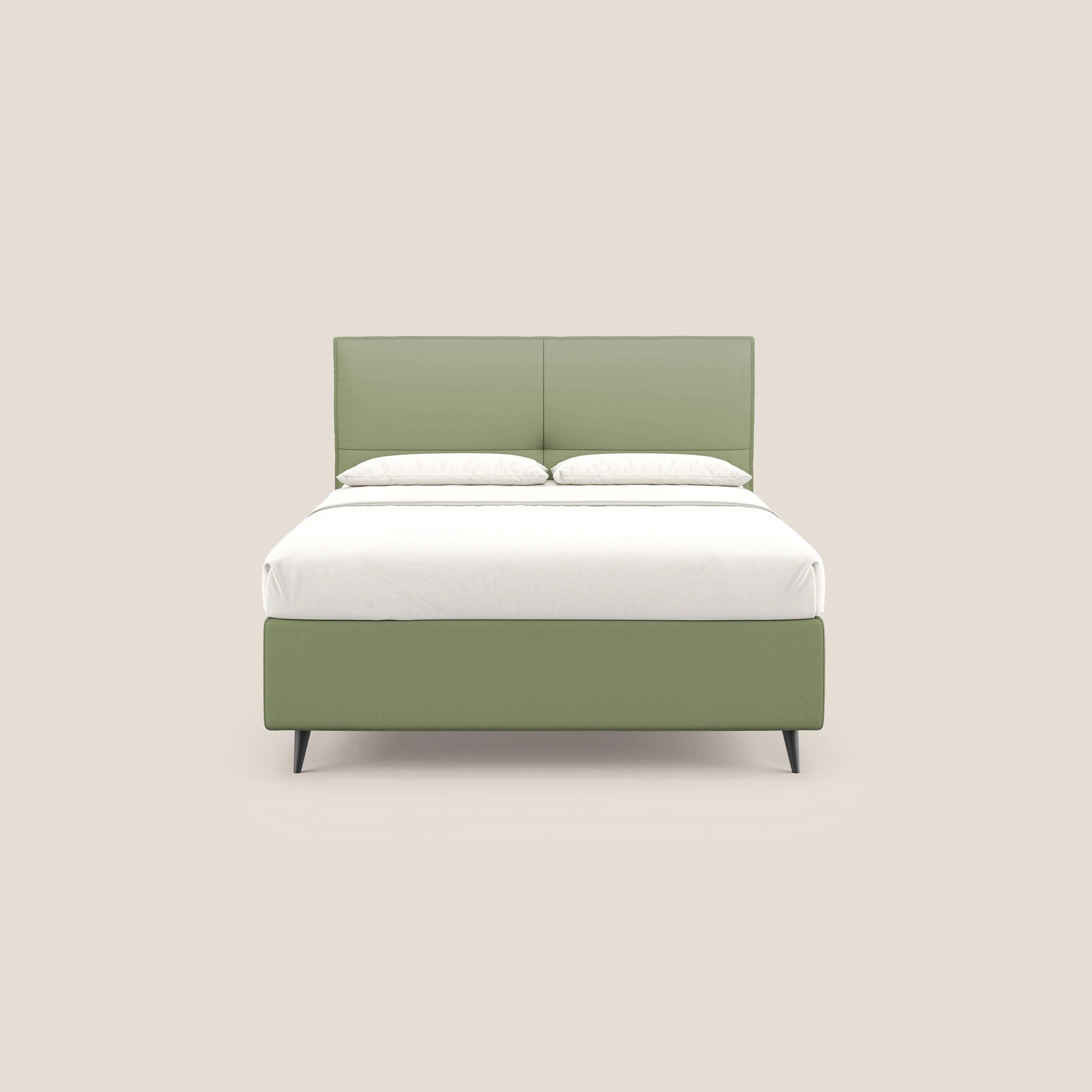 Greta lit coffre aux dimensions SLIM avec tête de lit matelassée en similicuir imperméable T04 vert - Image 3