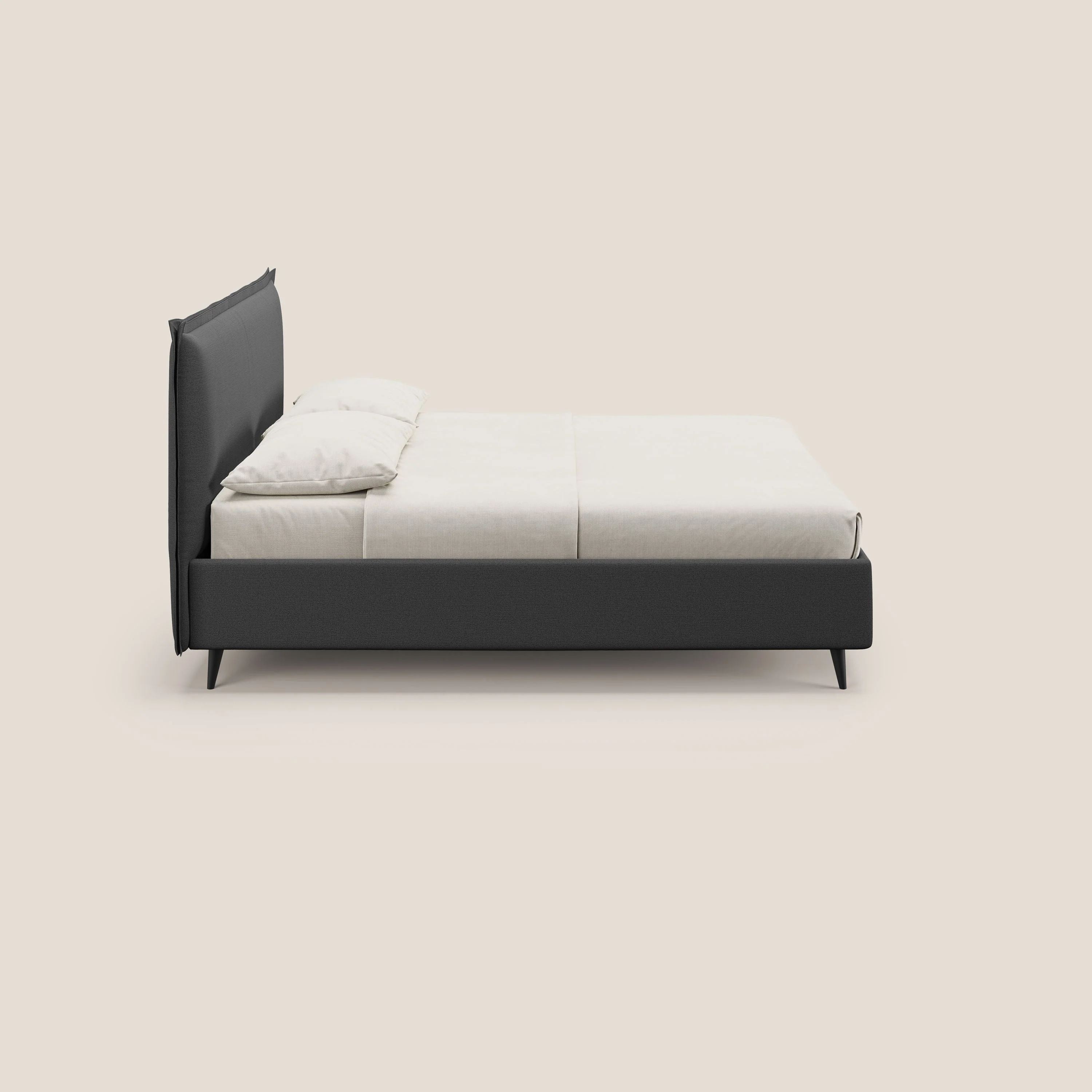 Hans lit rembourré avec coffre au style minimaliste en tissu imperméable T19 anthracite - Image 4