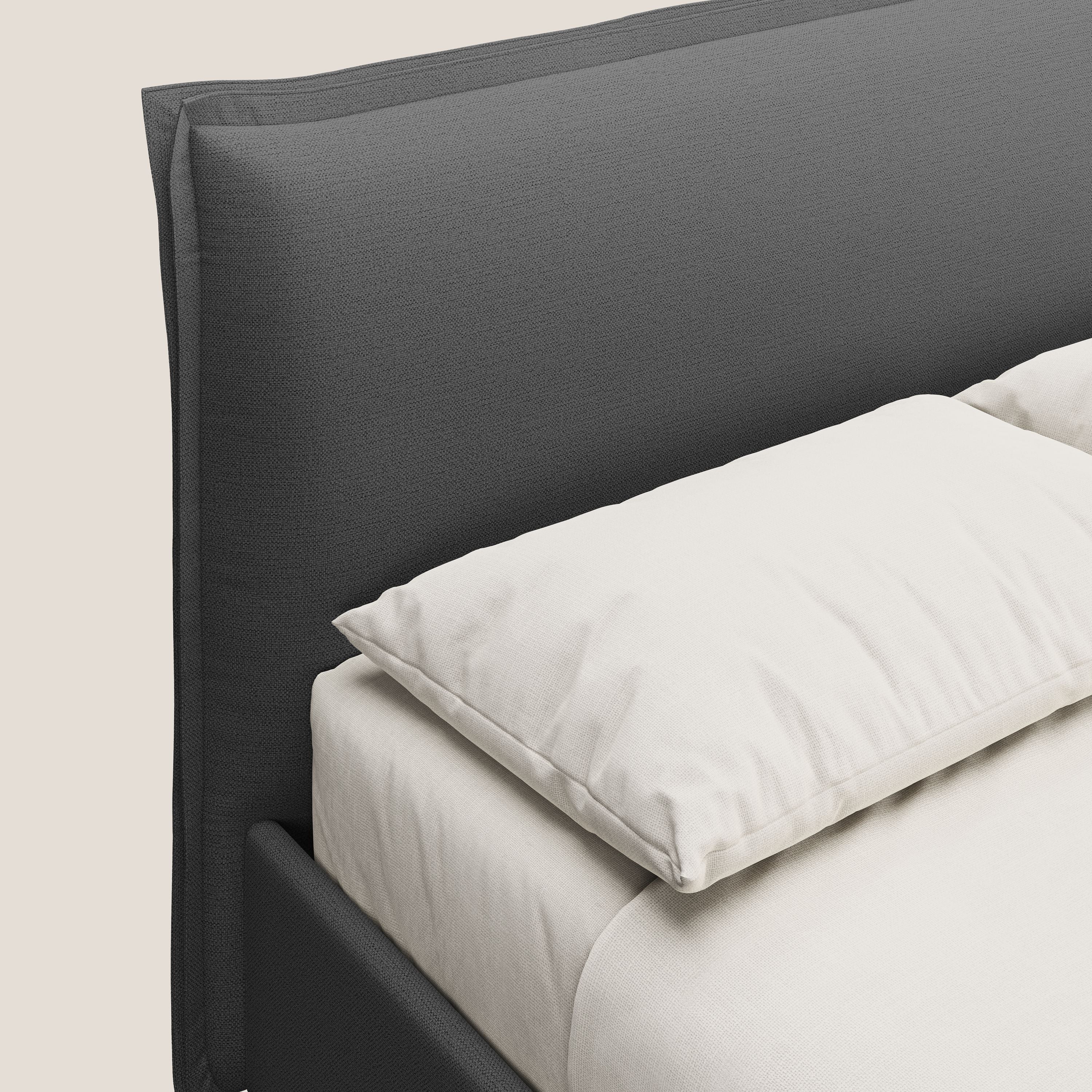 Hans lit rembourré avec coffre au style minimaliste en tissu imperméable T19 anthracite - Image 6