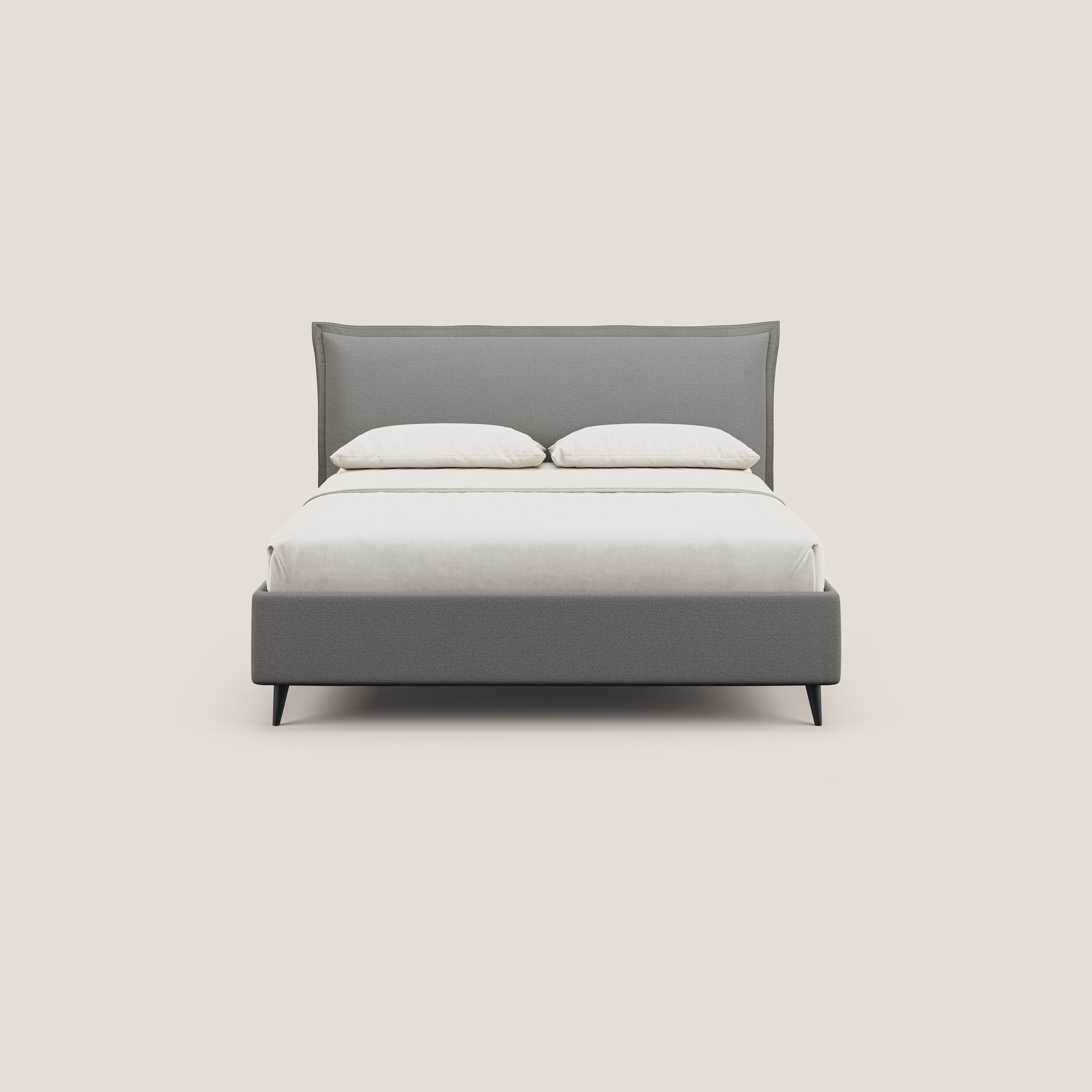 Hans lit rembourré avec coffre au style minimaliste en tissu imperméable T19 beige - Image 3