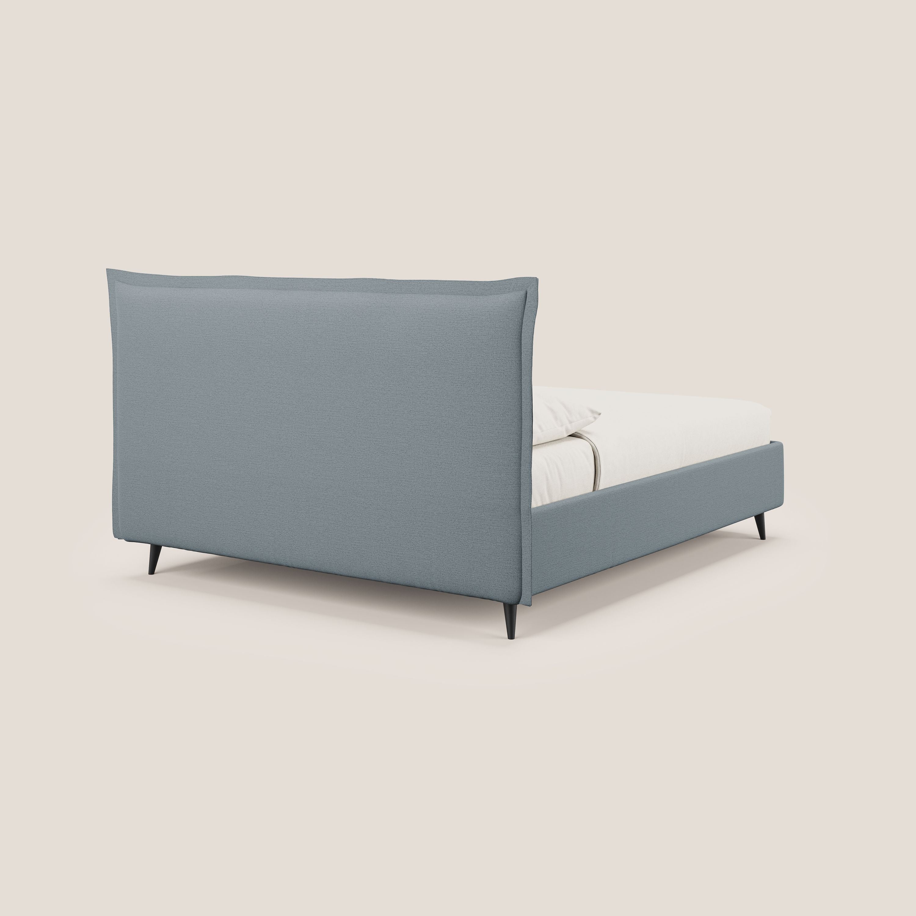 Hans lit rembourré avec coffre au style minimaliste en tissu imperméable T19 bleu gris - Image 8