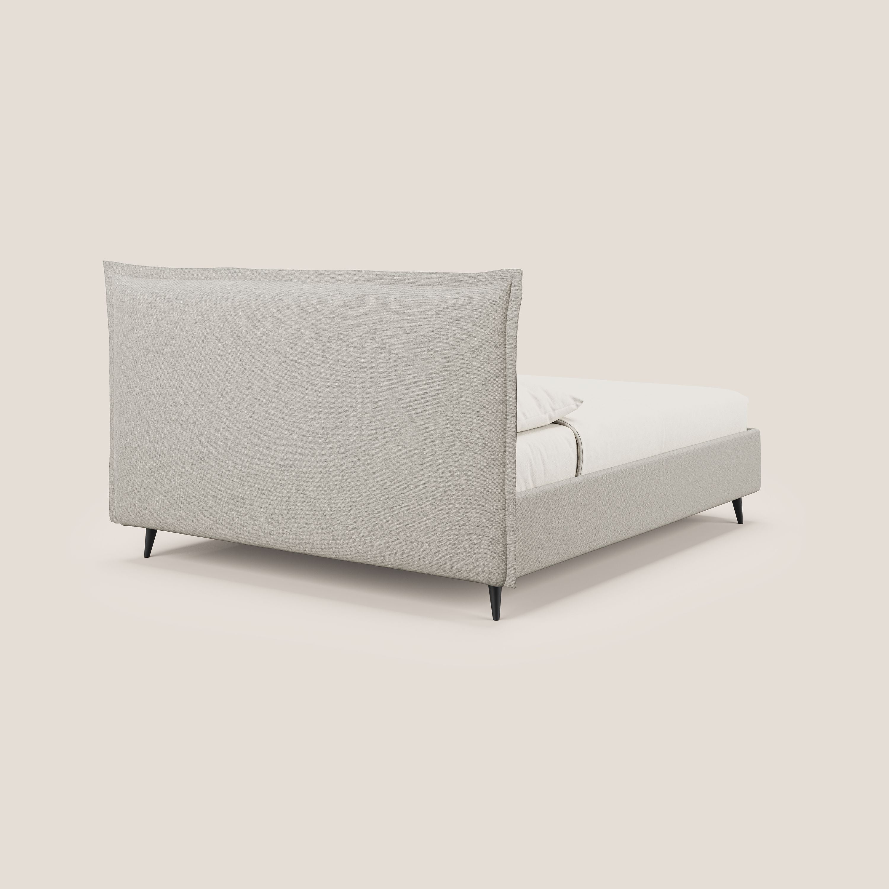 Hans lit rembourré avec coffre au style minimaliste en tissu imperméable T19 crème - Image 5