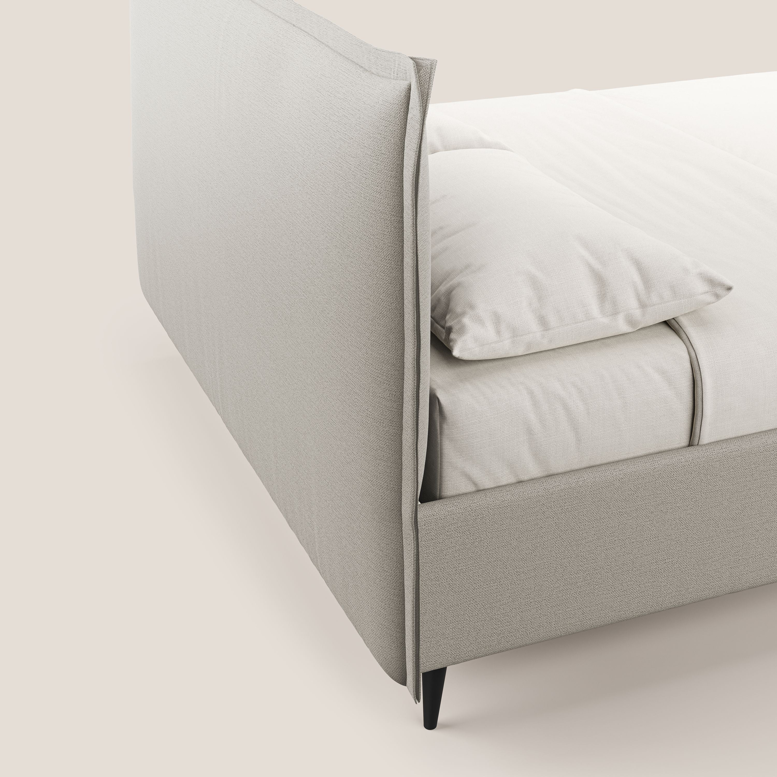 Hans lit rembourré avec coffre au style minimaliste en tissu imperméable T19 crème - Image 7