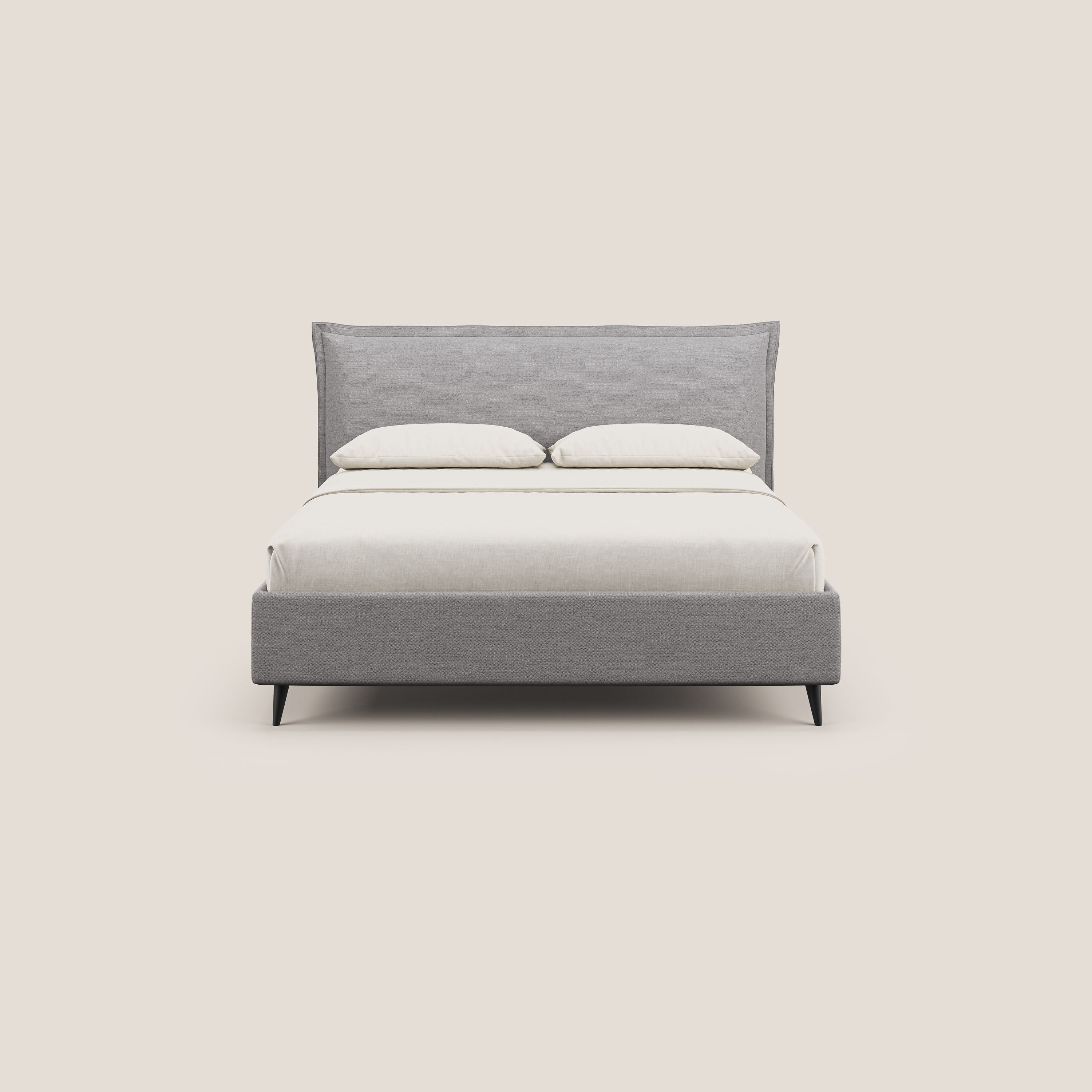 Hans lit rembourré avec coffre au style minimaliste en tissu imperméable T19 gris - Image 3