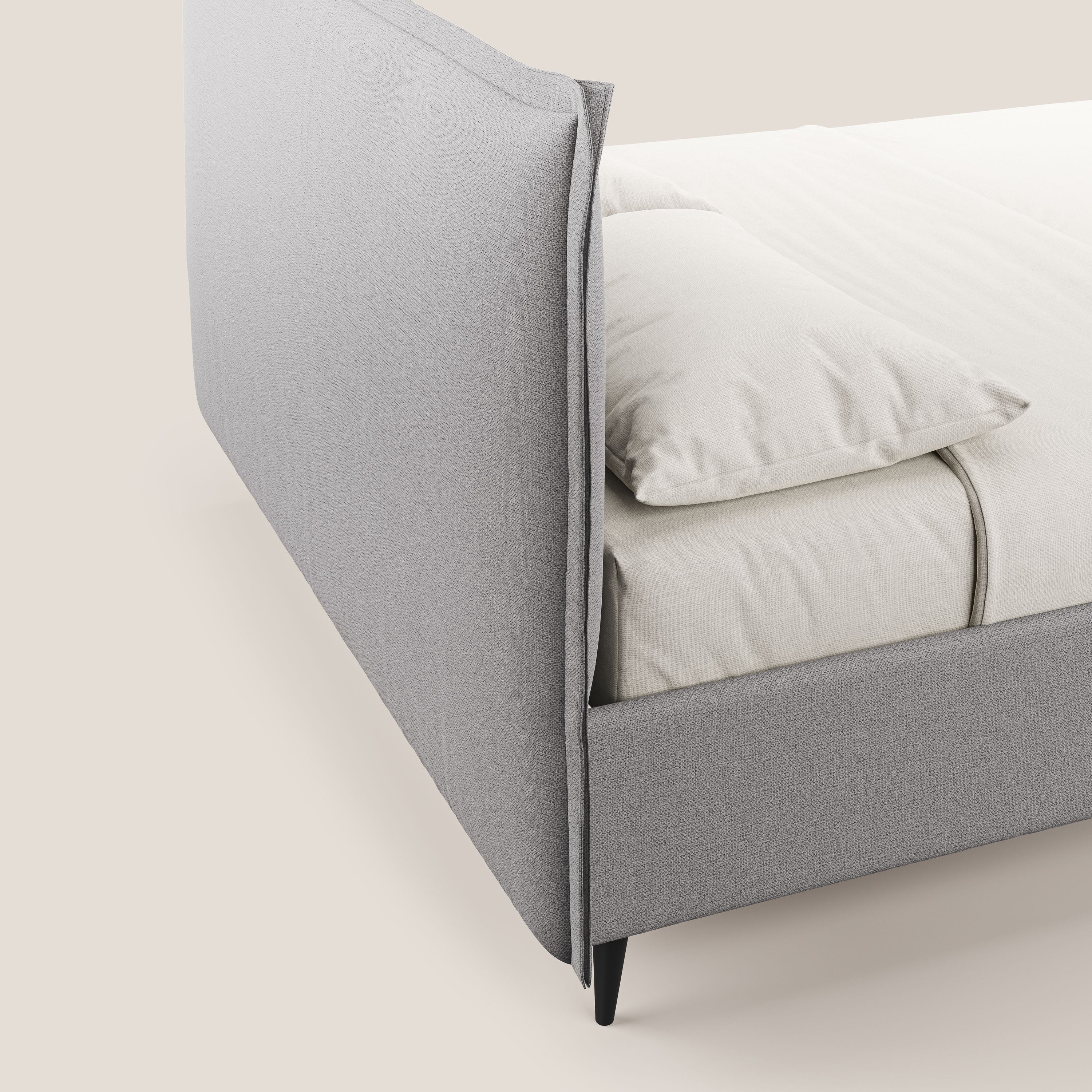Hans lit rembourré avec coffre au style minimaliste en tissu imperméable T19 gris - Image 7