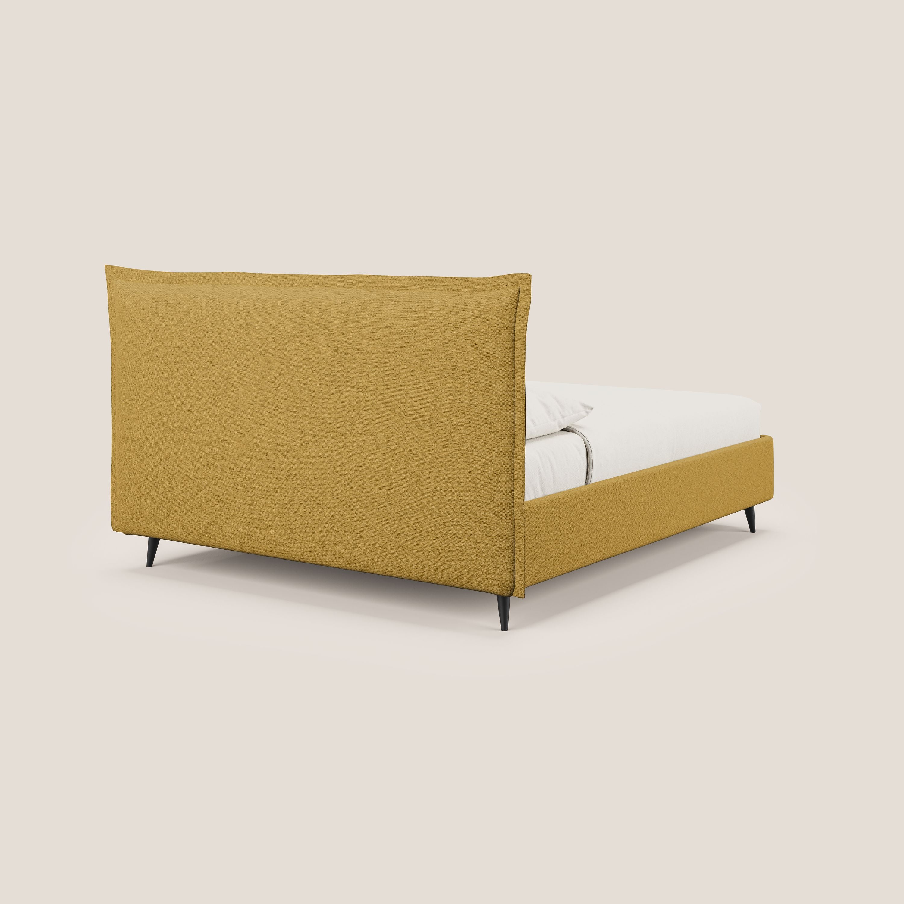 Hans lit rembourré avec coffre au style minimaliste en tissu imperméable T19 jaune - Image 5