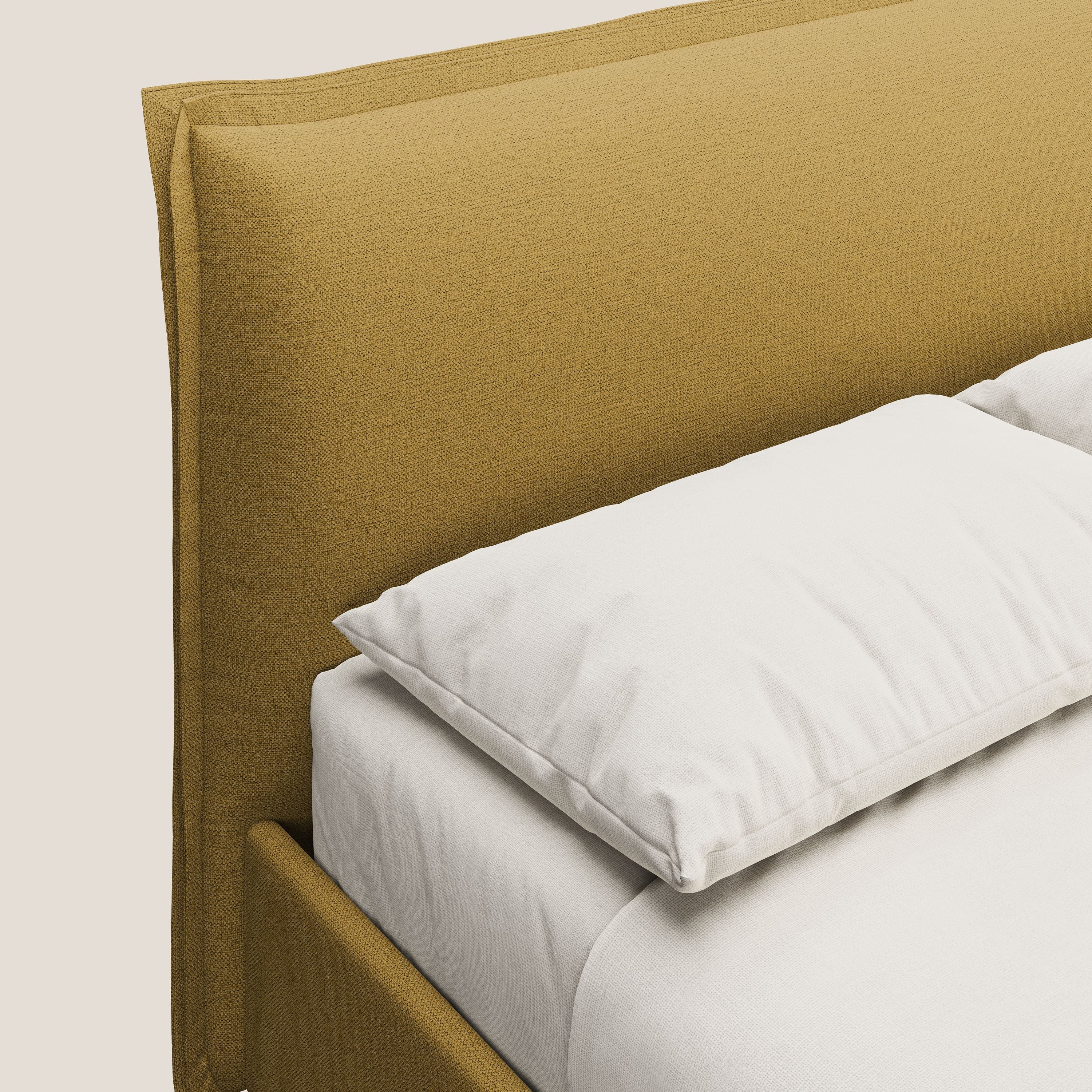 Hans lit rembourré avec coffre au style minimaliste en tissu imperméable T19 jaune - Image 6