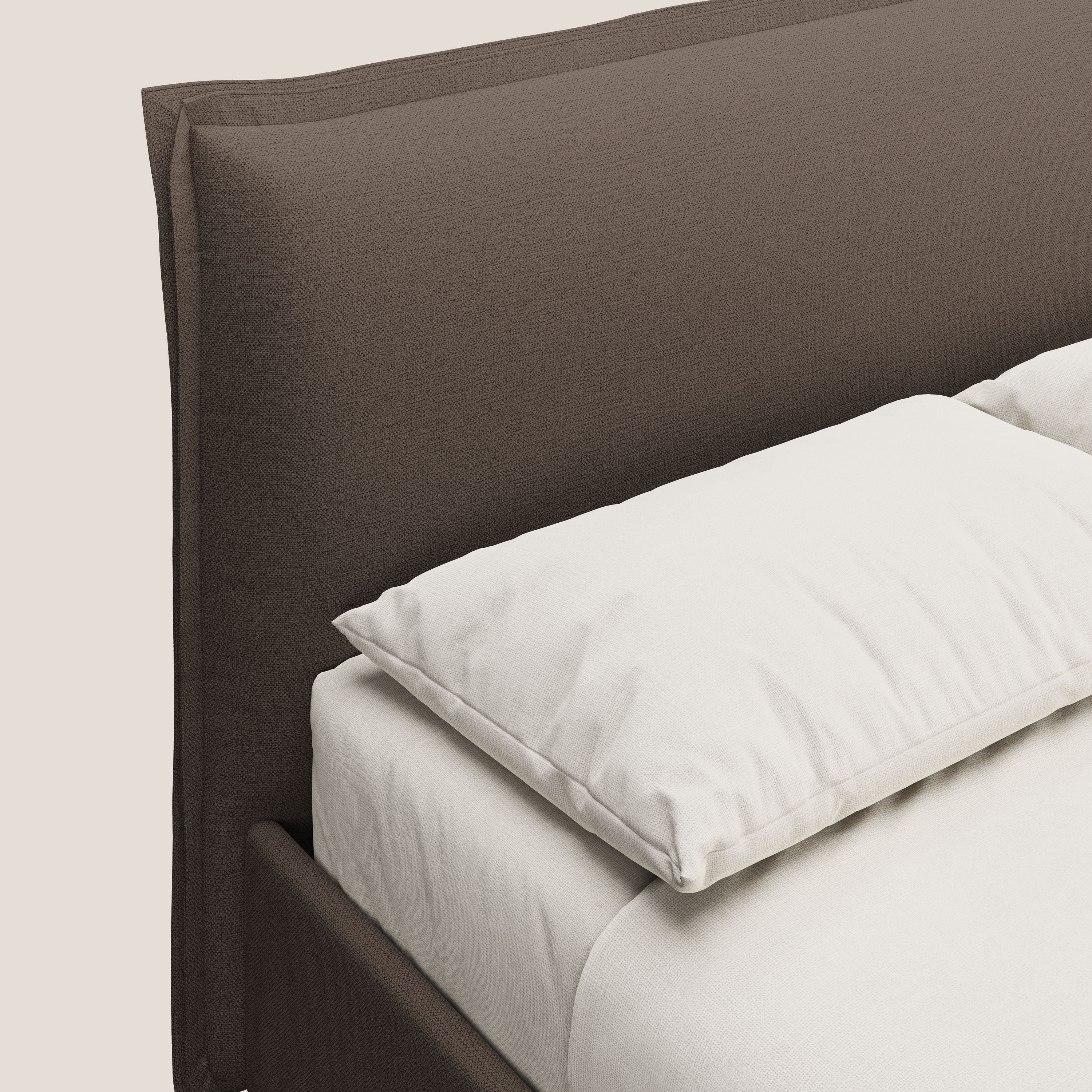 Hans lit rembourré avec coffre au style minimaliste en tissu imperméable T19 marron - Image 6