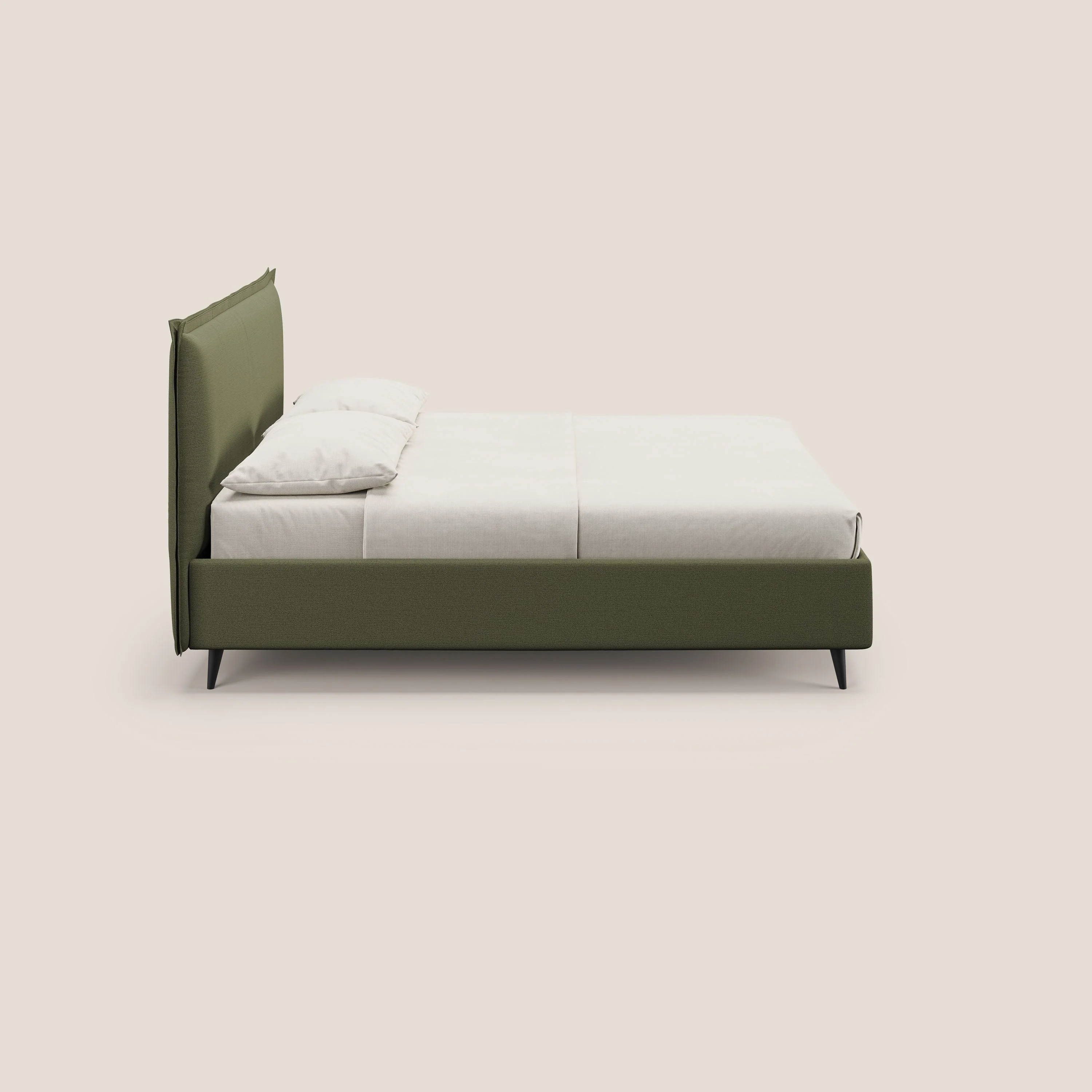 Hans lit rembourré avec coffre au style minimaliste en tissu imperméable T19 vert - Image 4