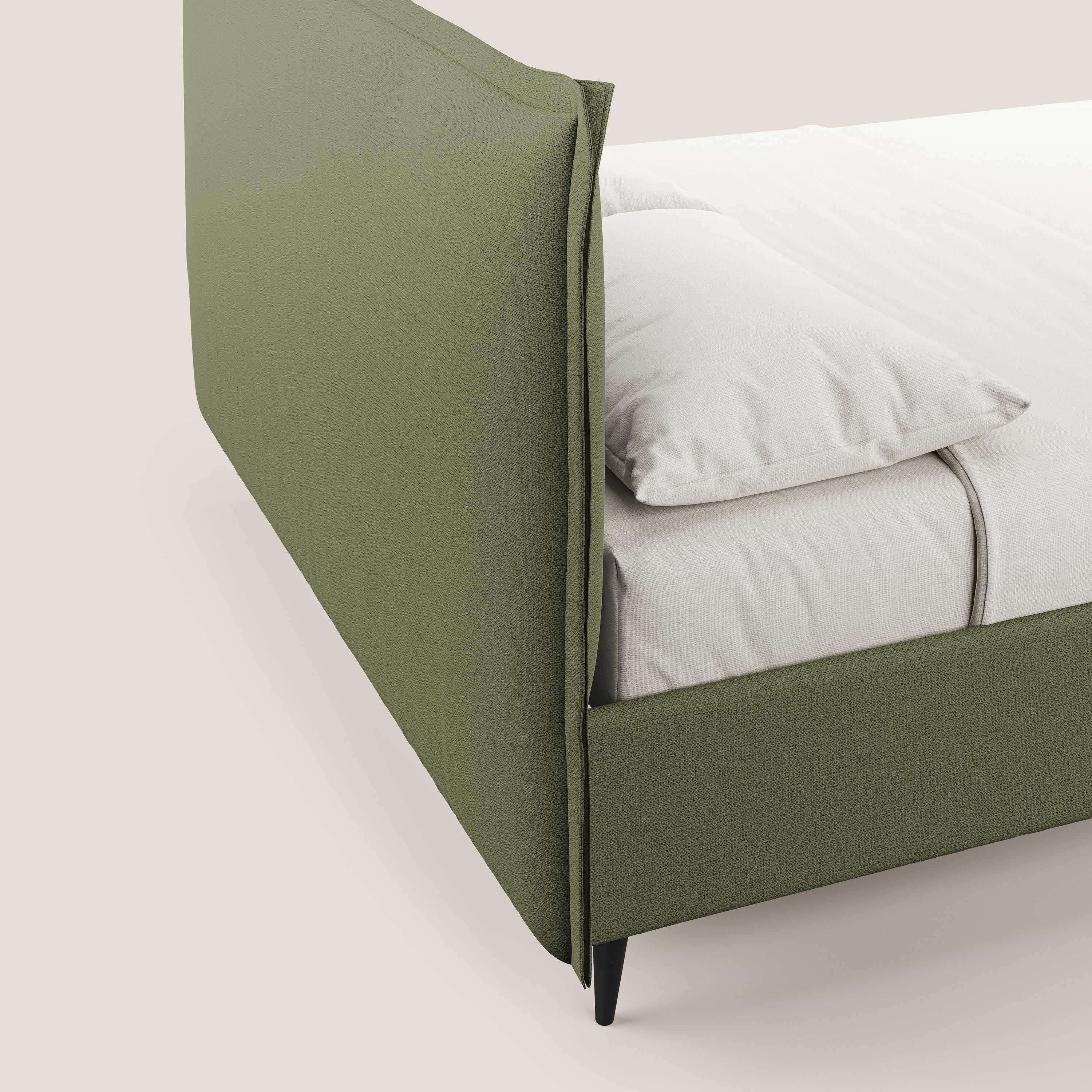 Hans lit rembourré avec coffre au style minimaliste en tissu imperméable T19 vert - Image 7