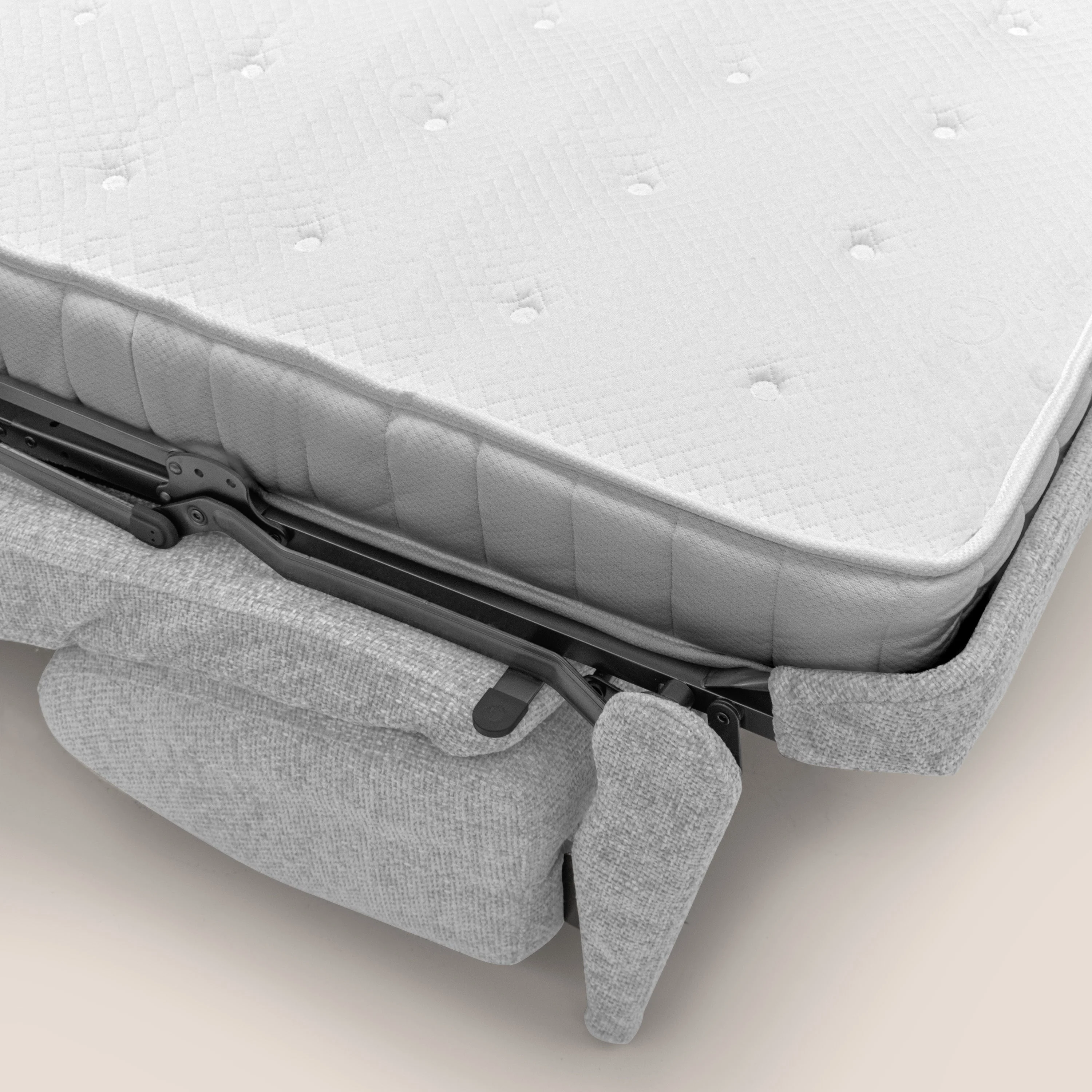 Happy Canapé convertible avec matelas H18 cm en tissu imperméable T10 gris clair - Image 10
