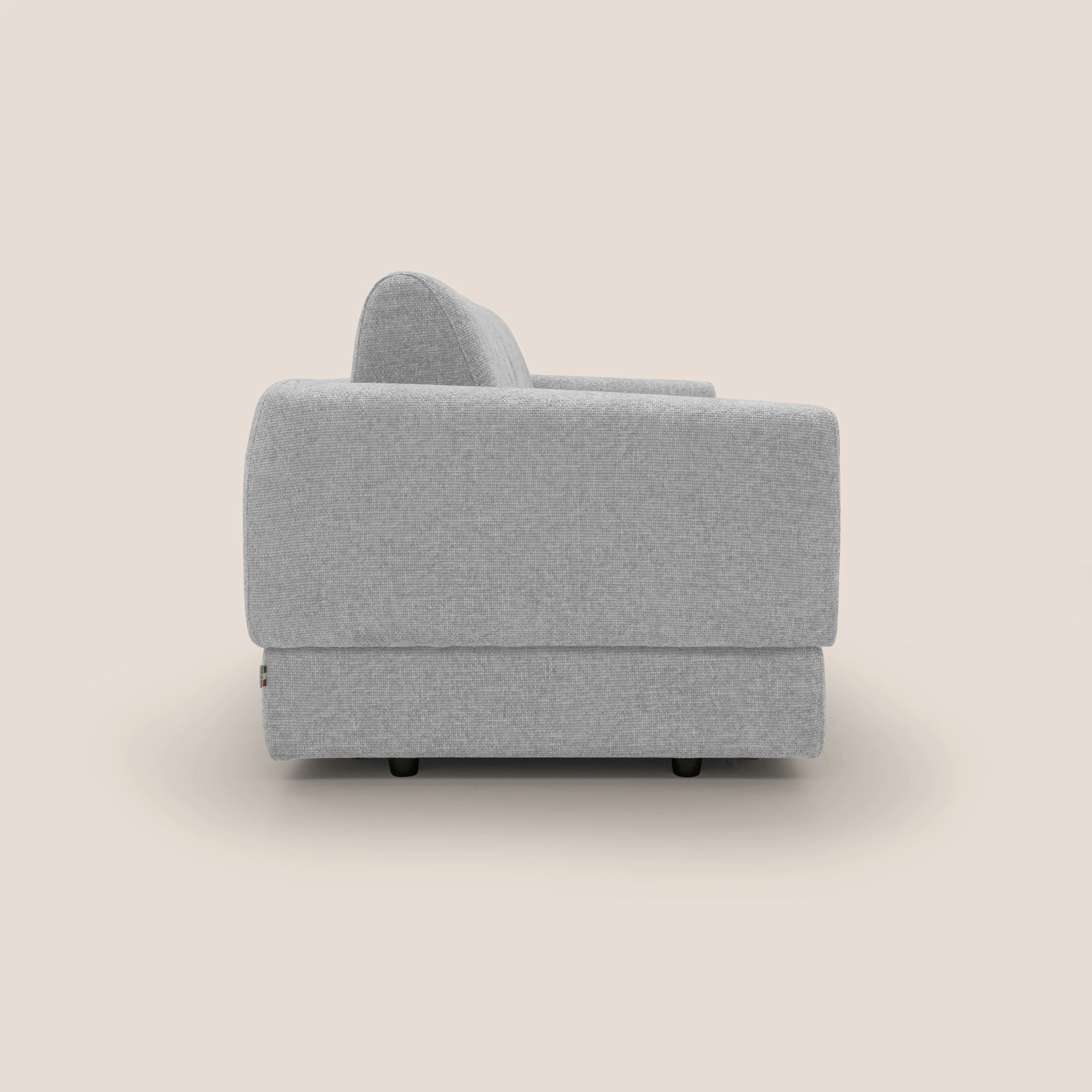Happy Canapé convertible avec matelas H18 cm en tissu imperméable T10 gris clair - Image 5