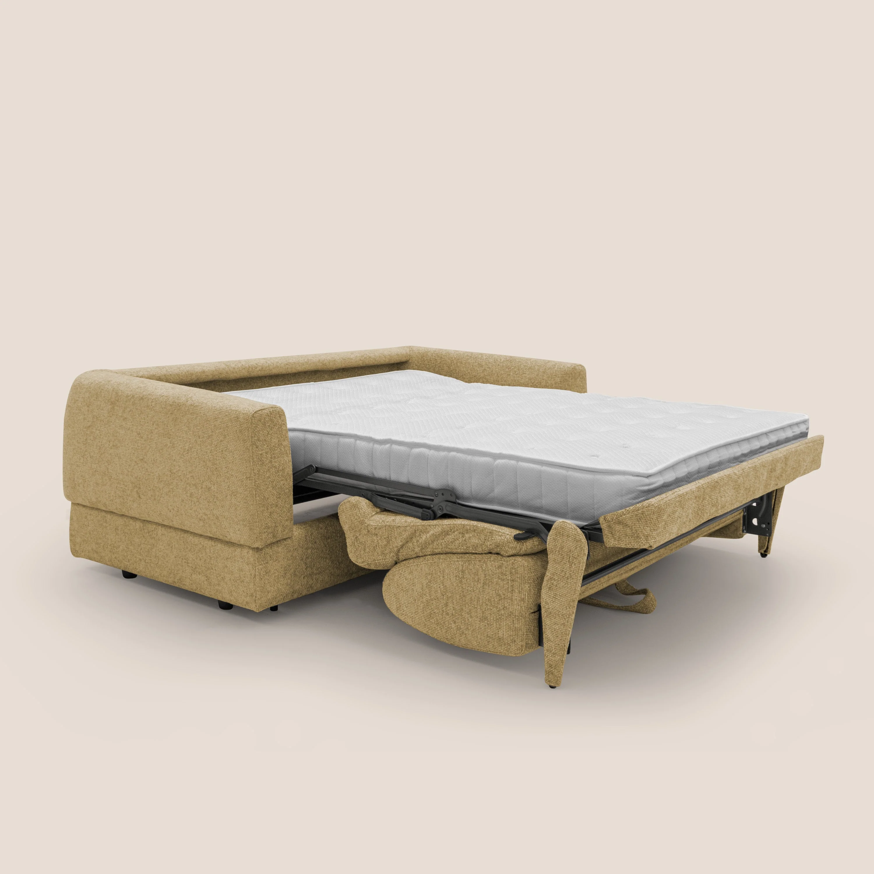 Happy Canapé convertible avec matelas H18 cm en tissu imperméable T10 jaune - Image 2