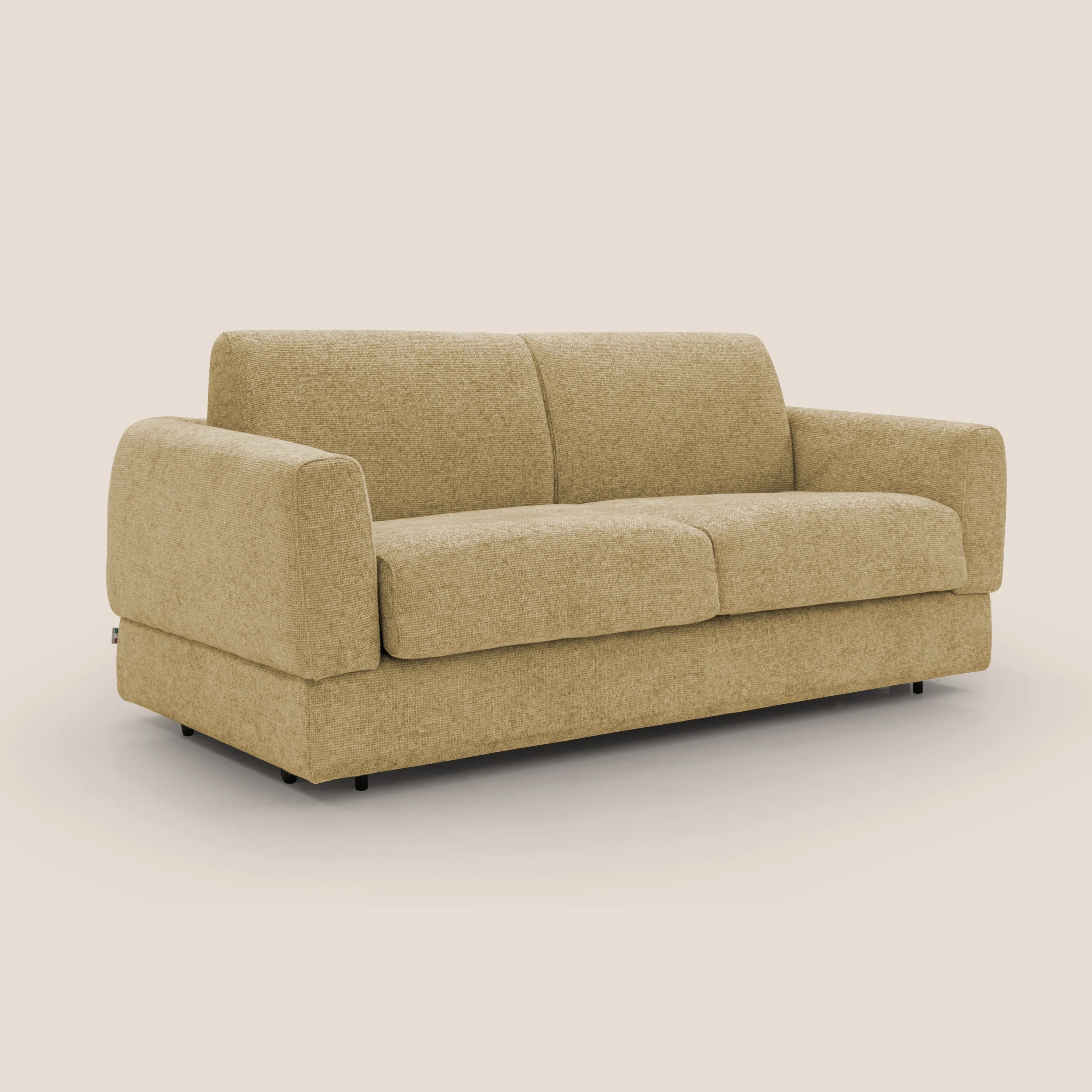 Happy Canapé convertible avec matelas H18 cm en tissu imperméable T10 jaune - Image 4