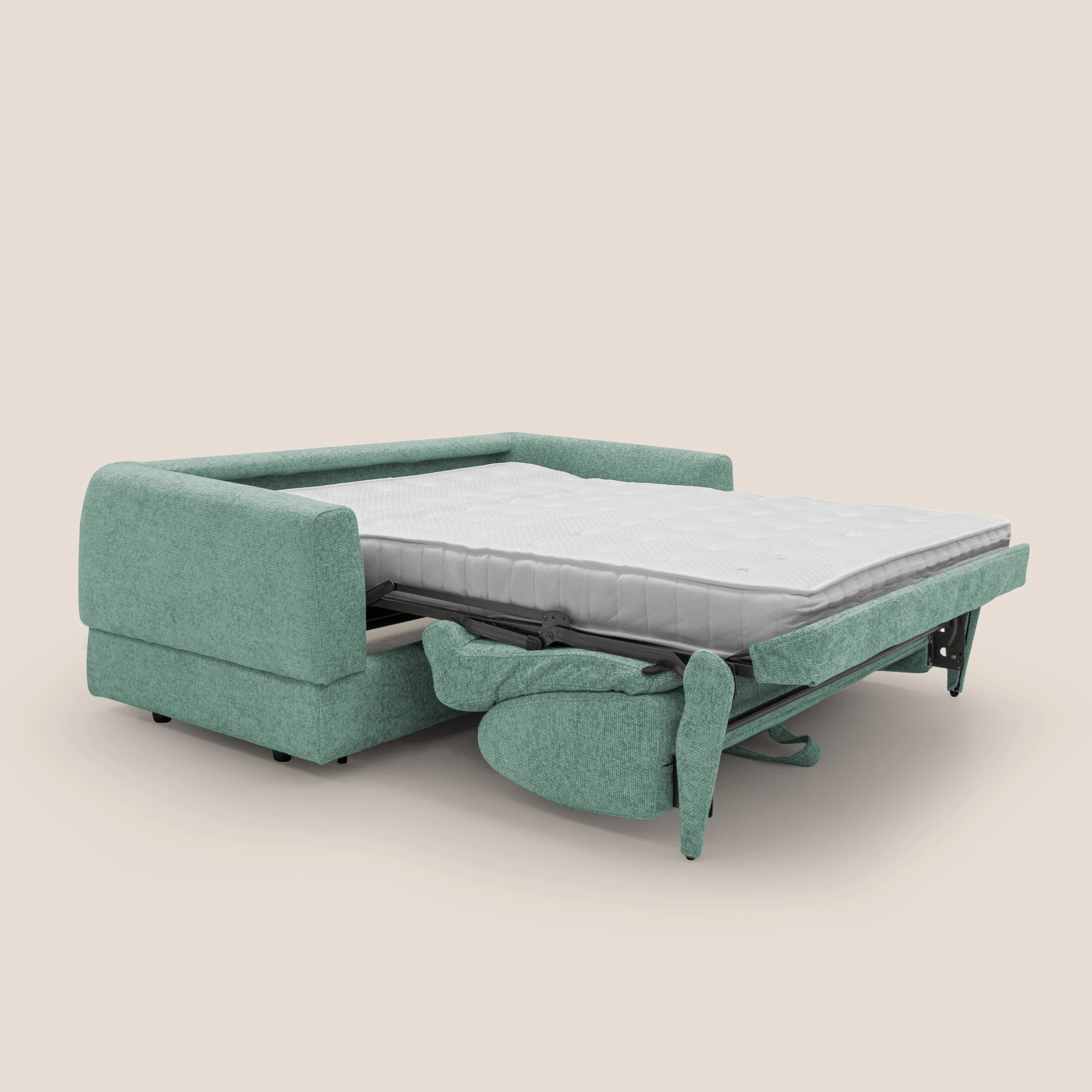 Happy Canapé convertible avec matelas H18 cm en tissu imperméable T10 sauge - Image 4