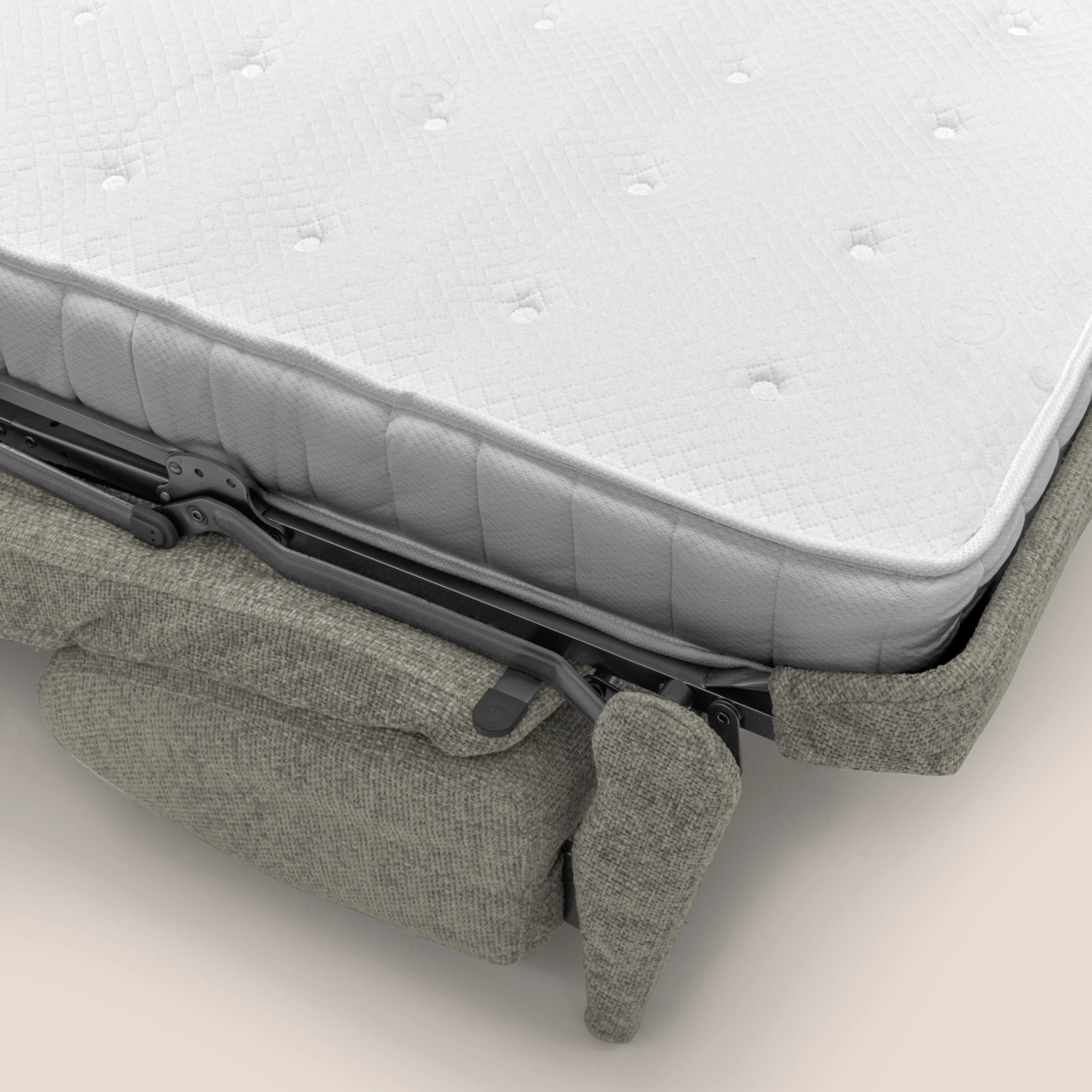 Happy Canapé convertible avec matelas H18 cm en tissu imperméable T10 taupe - Image 10