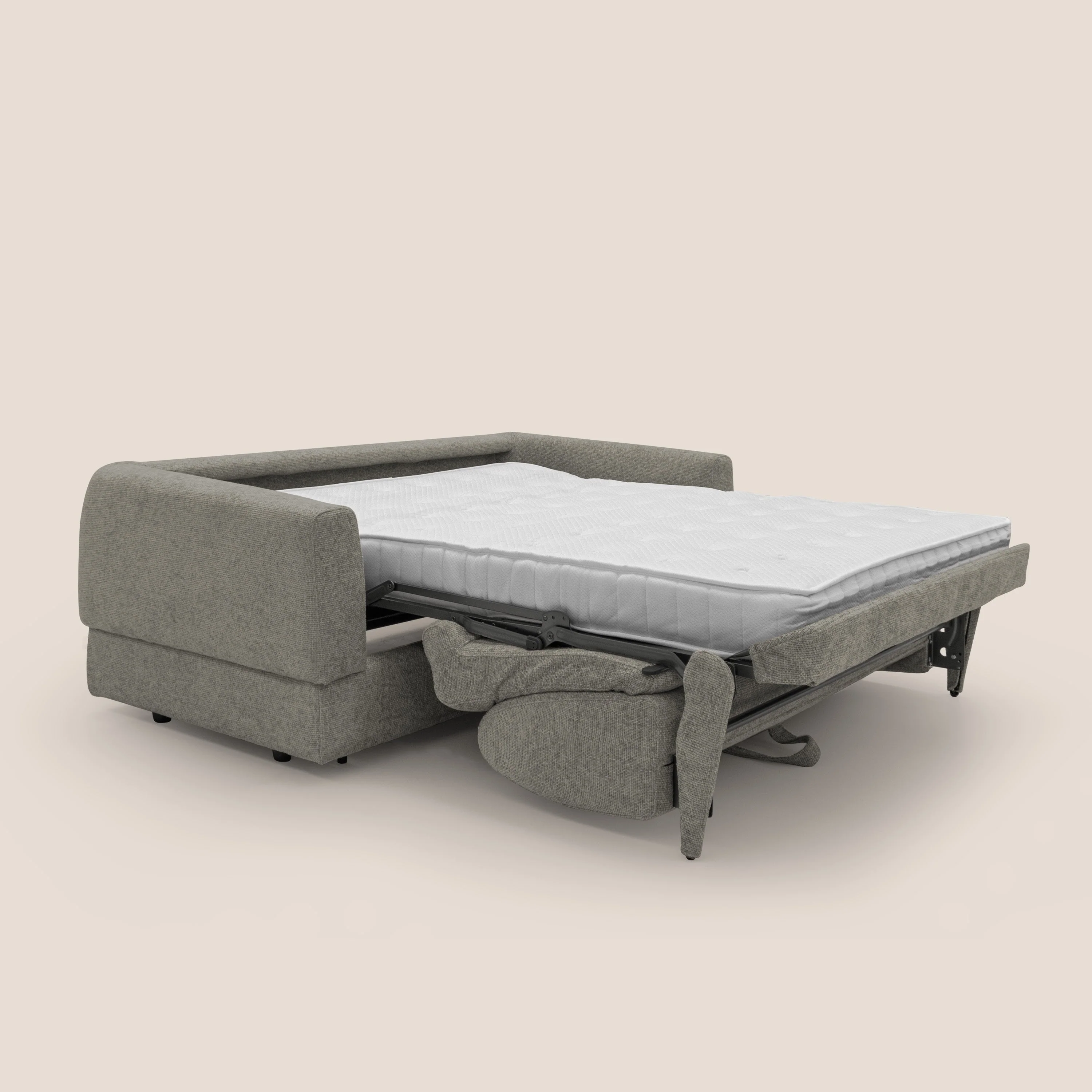 Happy Canapé convertible avec matelas H18 cm en tissu imperméable T10 taupe - Image 2