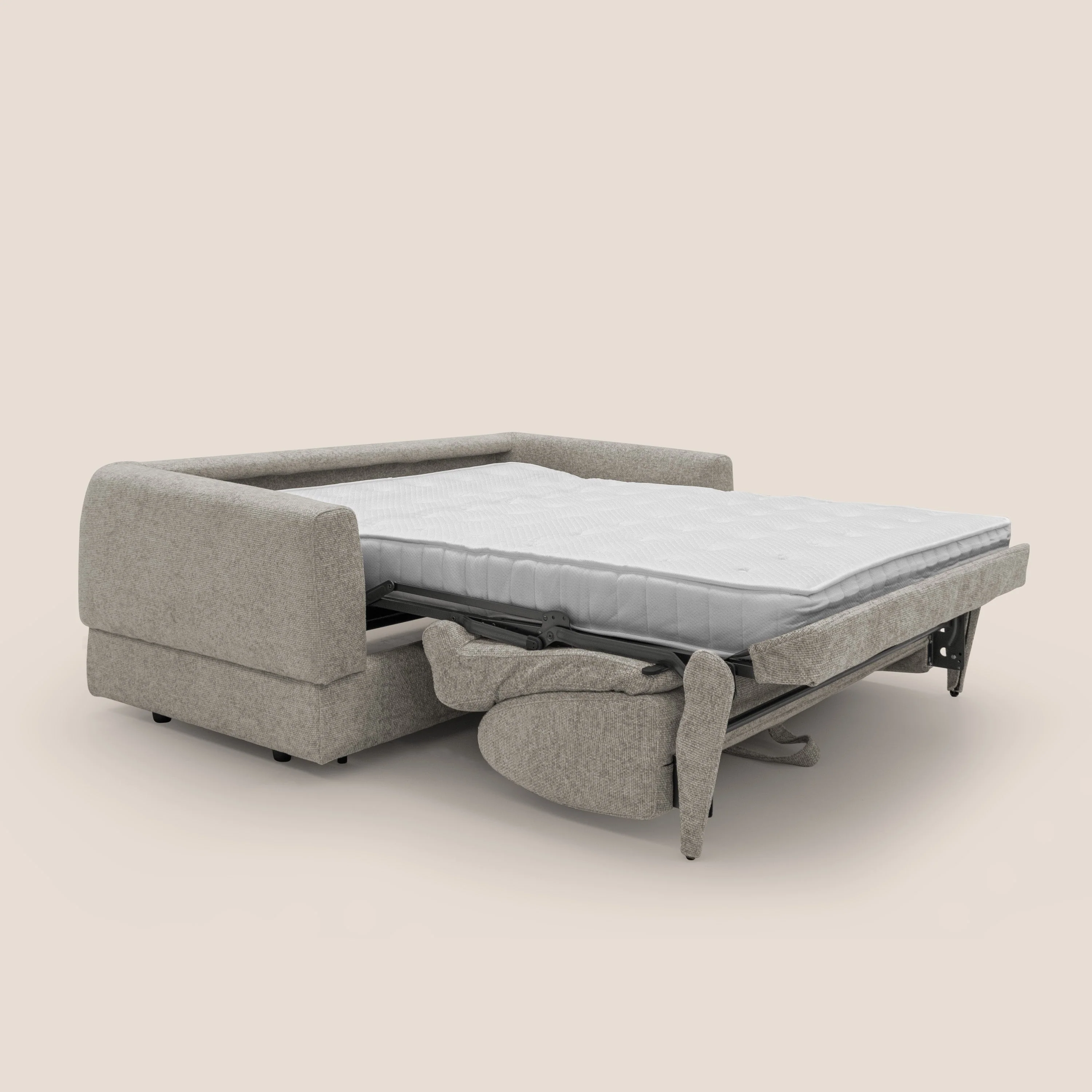 Happy Canapé convertible avec matelas H18 cm en tissu imperméable T10 Taupe tortora - Image 2
