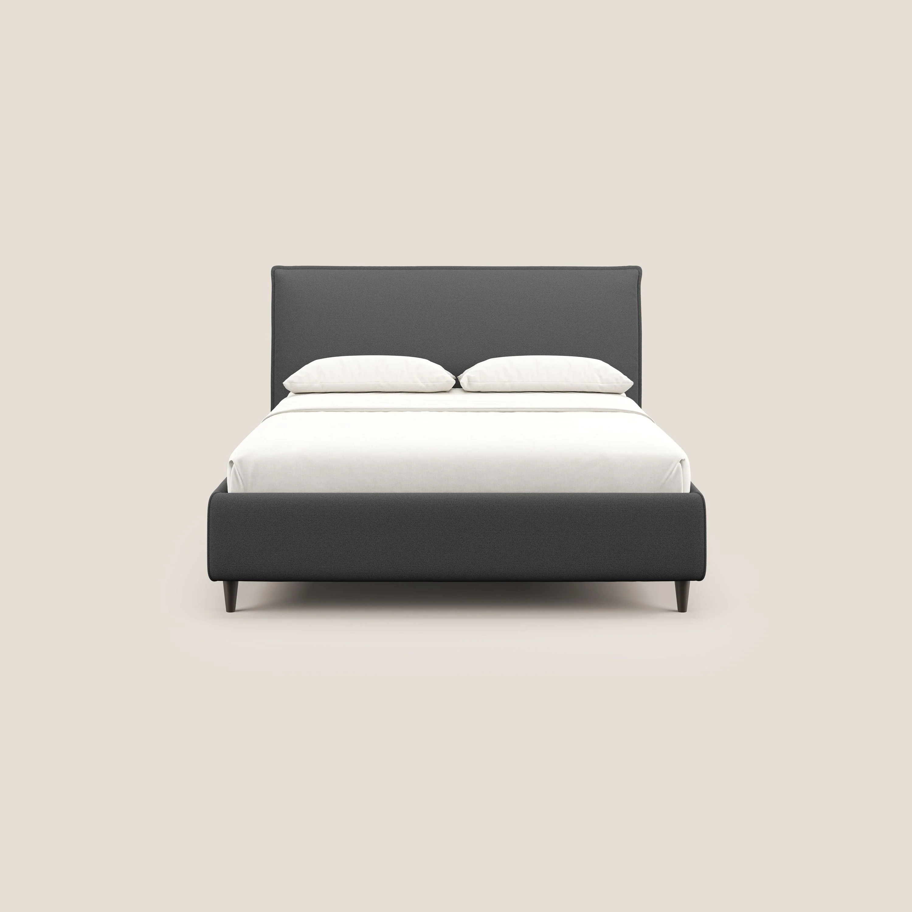 Hunter lit rembourré avec coffre déhoussable en tissu imperméable flammé T19 anthracite - Image 3