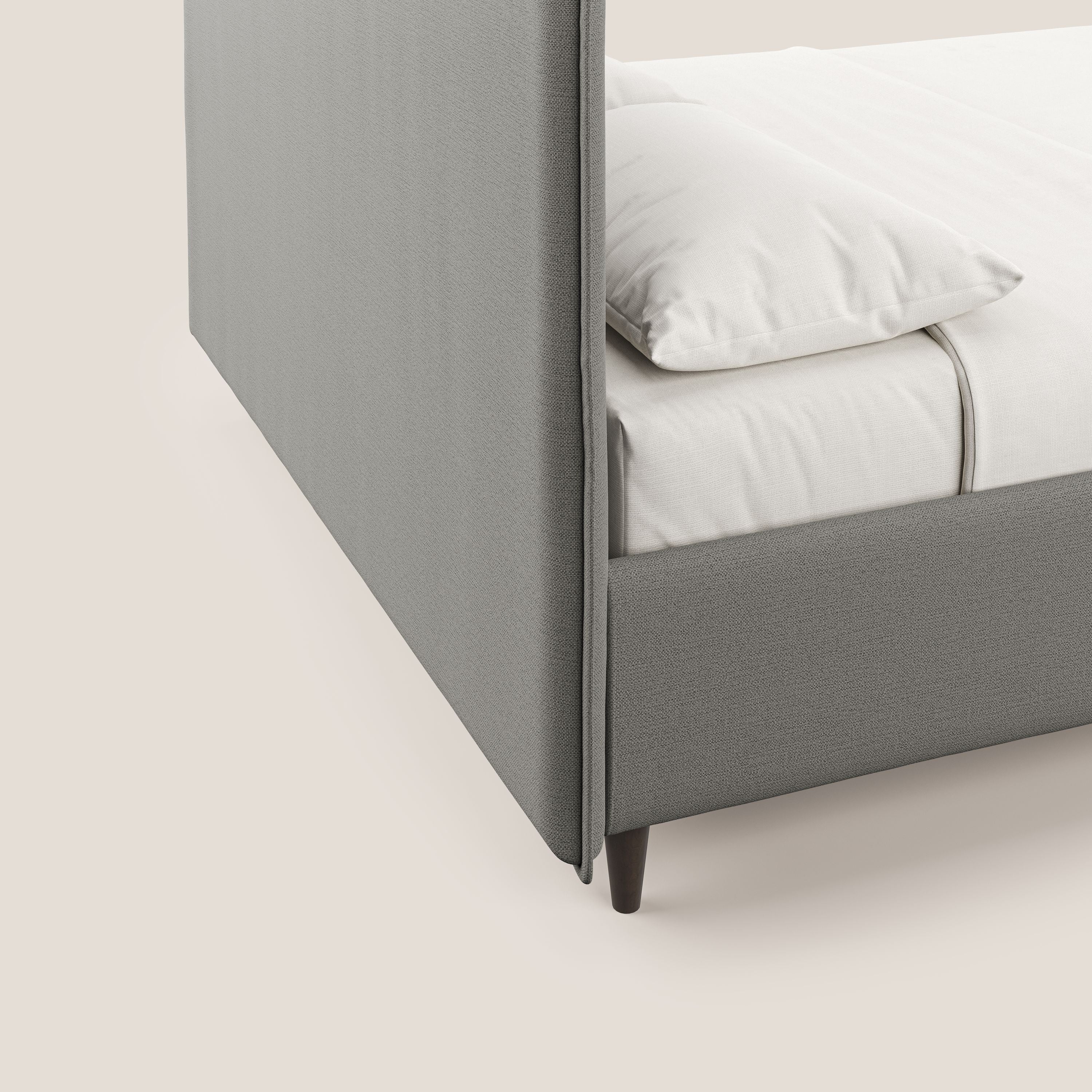 Hunter lit rembourré avec coffre déhoussable en tissu imperméable flammé T19 beige - Image 7