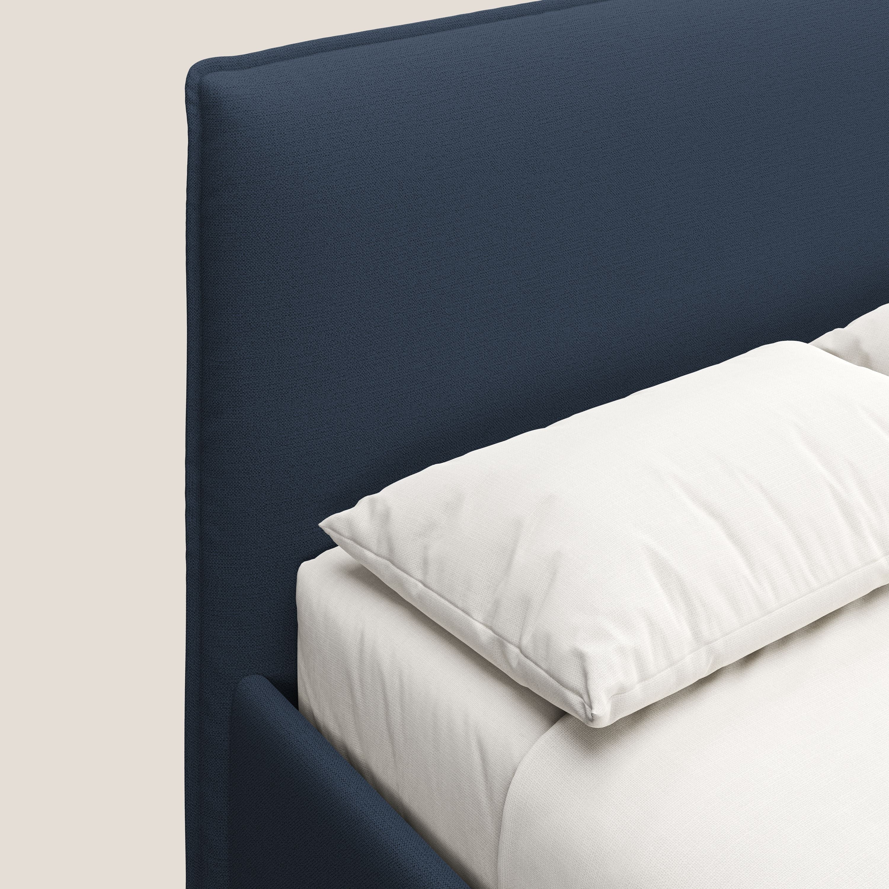 Hunter lit rembourré avec coffre déhoussable en tissu imperméable flammé T19 bleu - Image 6