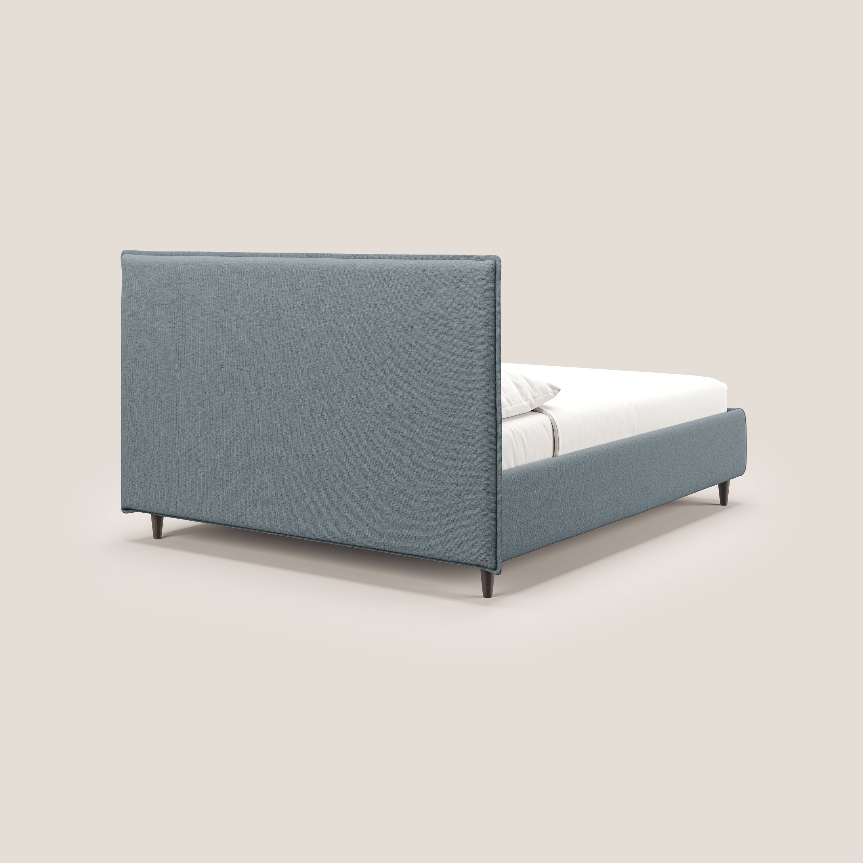 Hunter lit rembourré avec coffre déhoussable en tissu imperméable flammé T19 bleu gris - Image 5