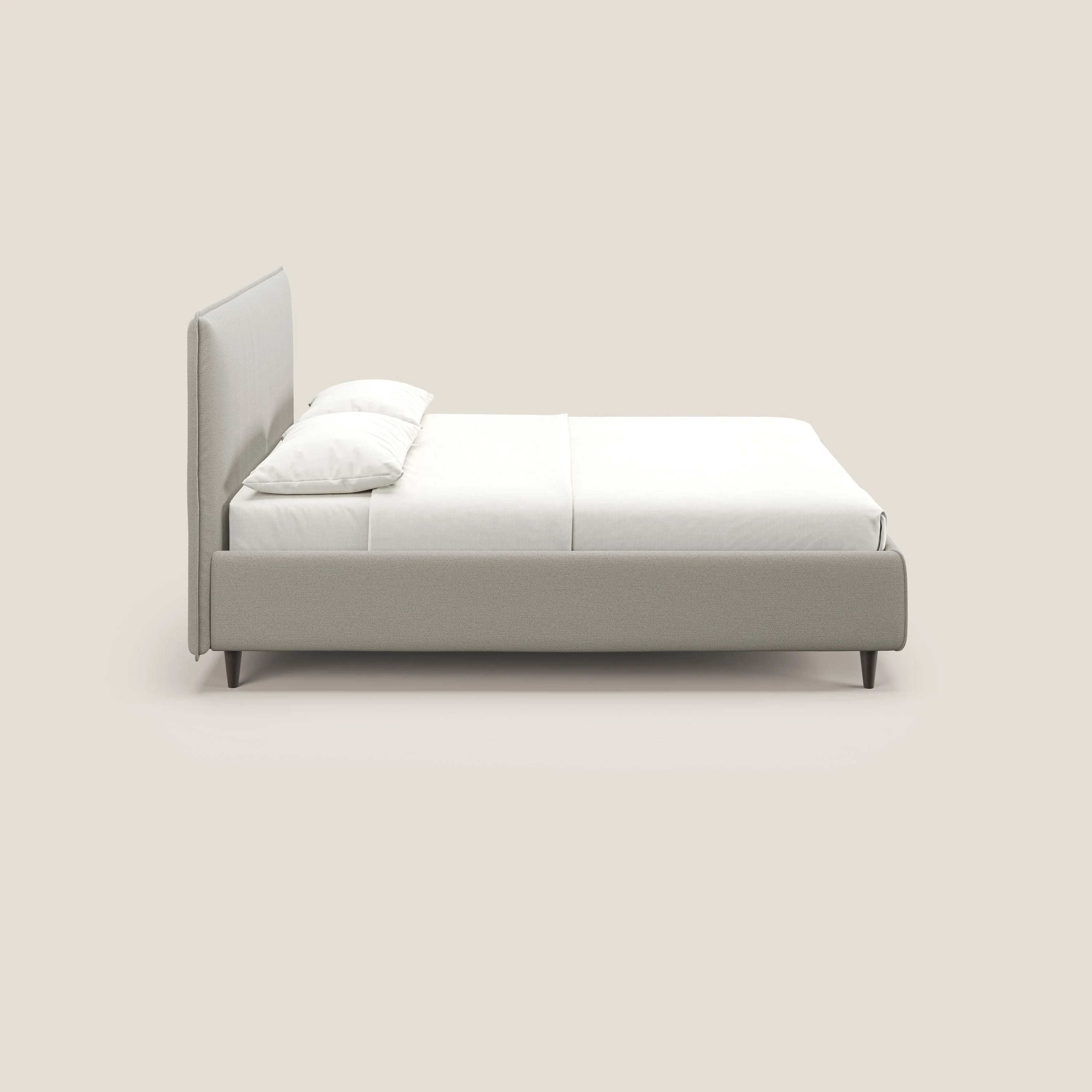 Hunter lit rembourré avec coffre déhoussable en tissu imperméable flammé T19 crème - Image 4