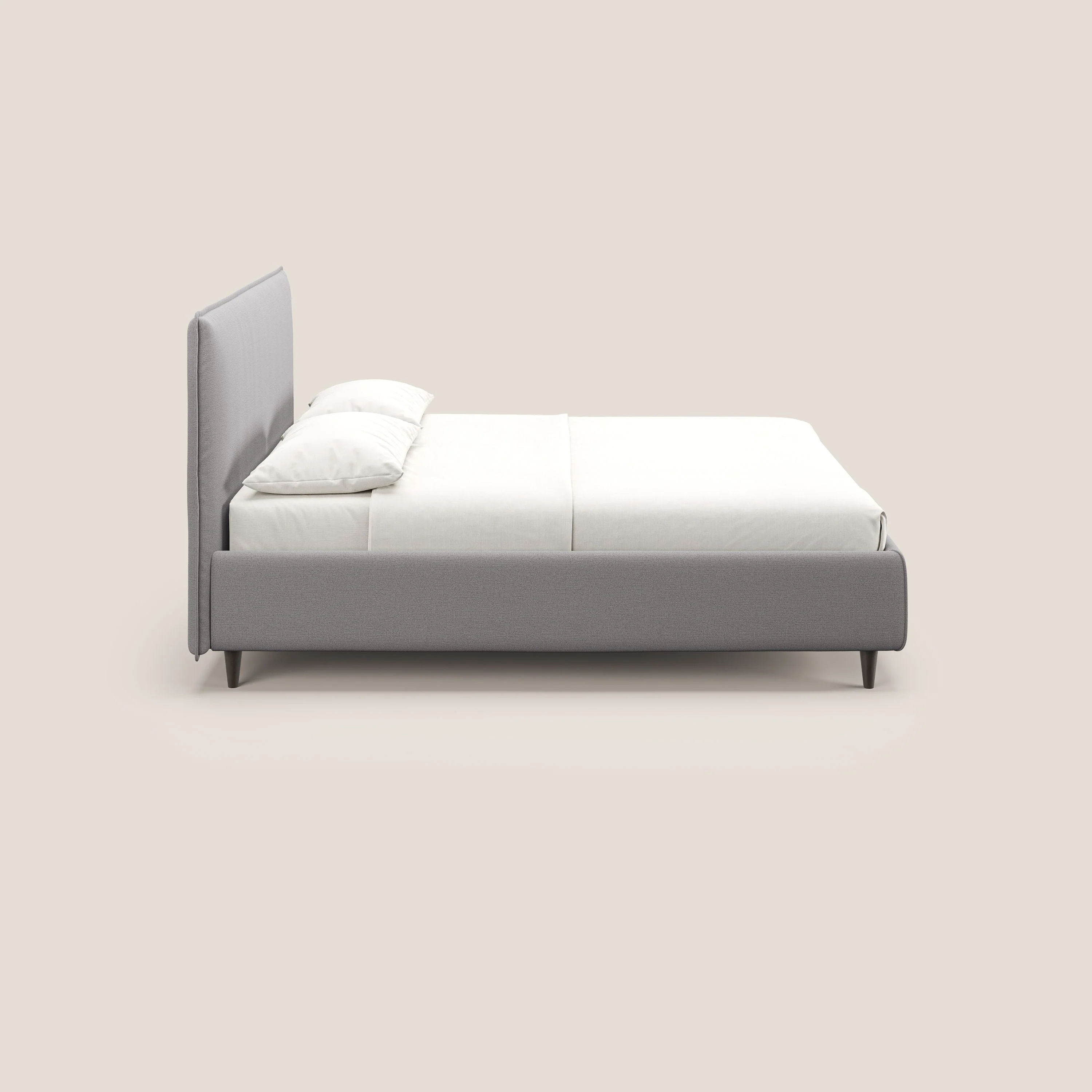 Hunter lit rembourré avec coffre déhoussable en tissu imperméable flammé T19 gris - Image 4
