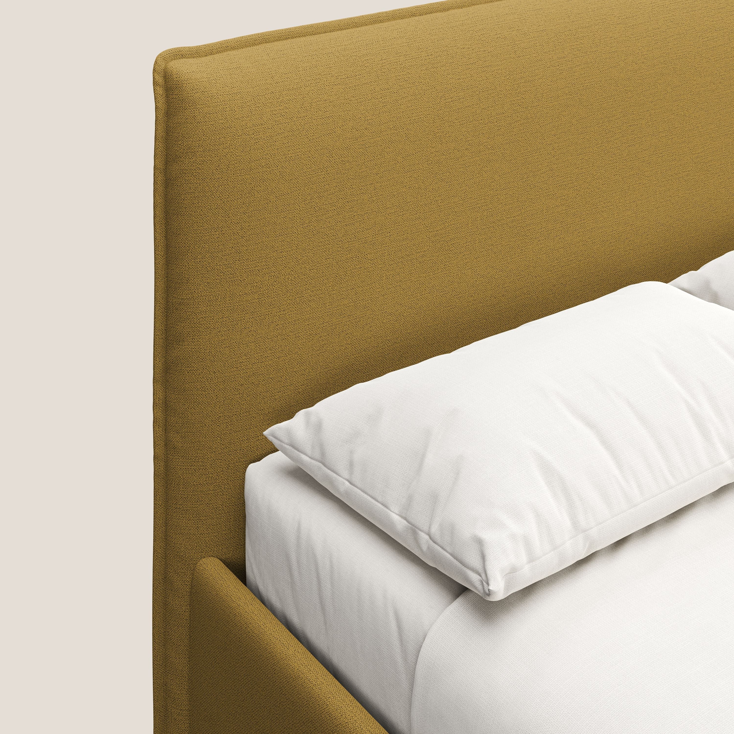 Hunter lit rembourré avec coffre déhoussable en tissu imperméable flammé T19 jaune - Image 6
