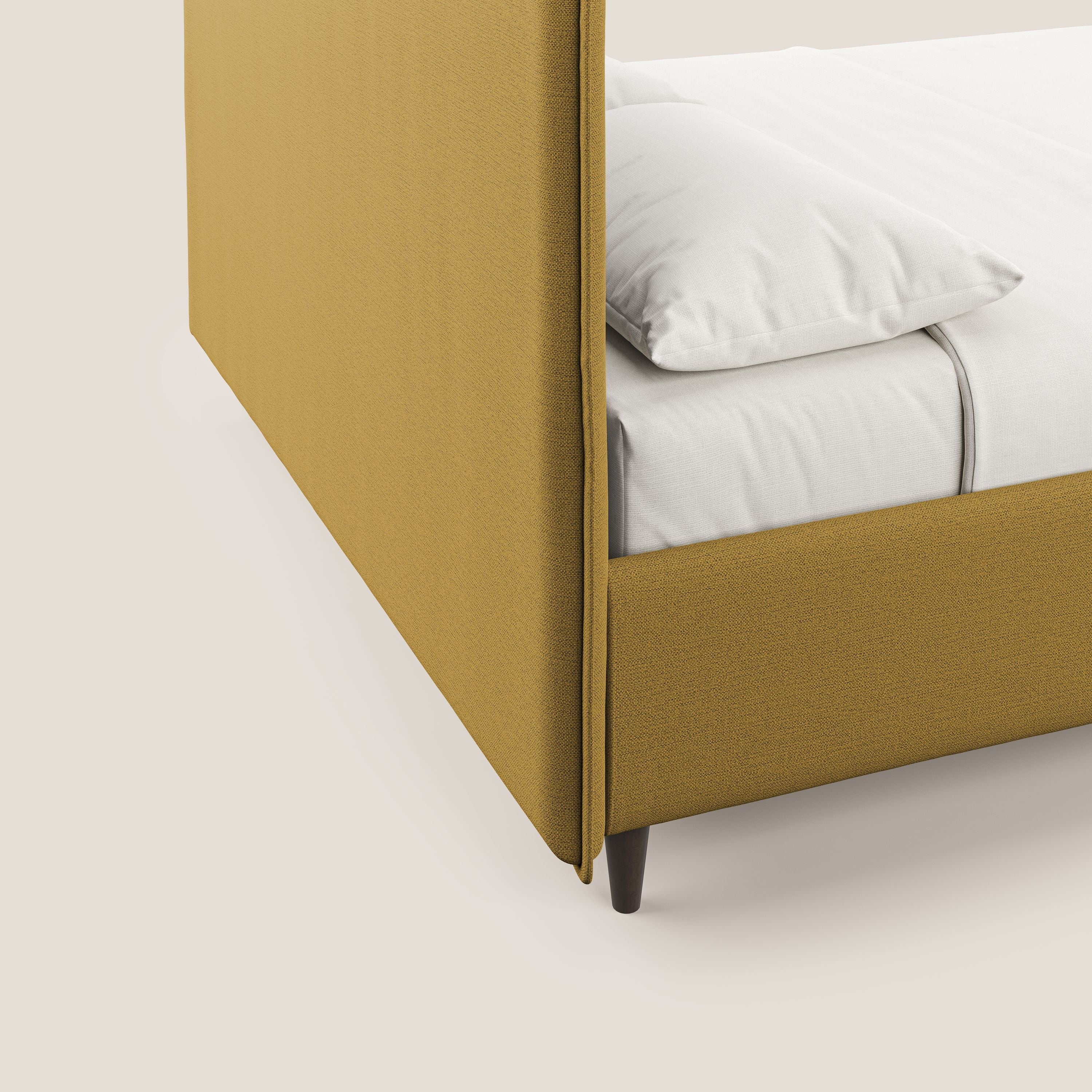 Hunter lit rembourré avec coffre déhoussable en tissu imperméable flammé T19 jaune - Image 7